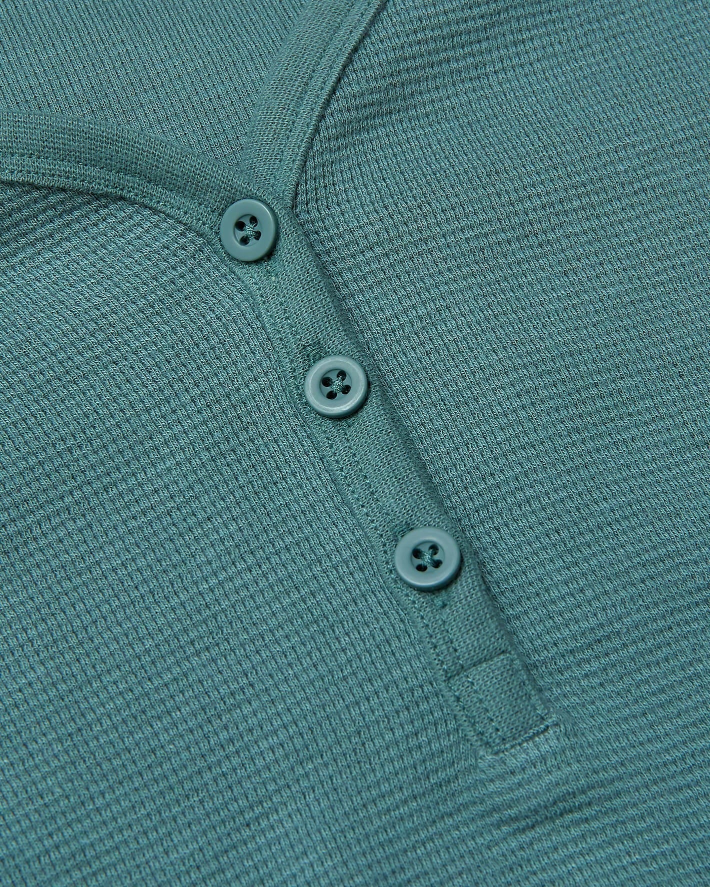 Womens Stormcloud Waffle Long Sleeve Boxy Henley