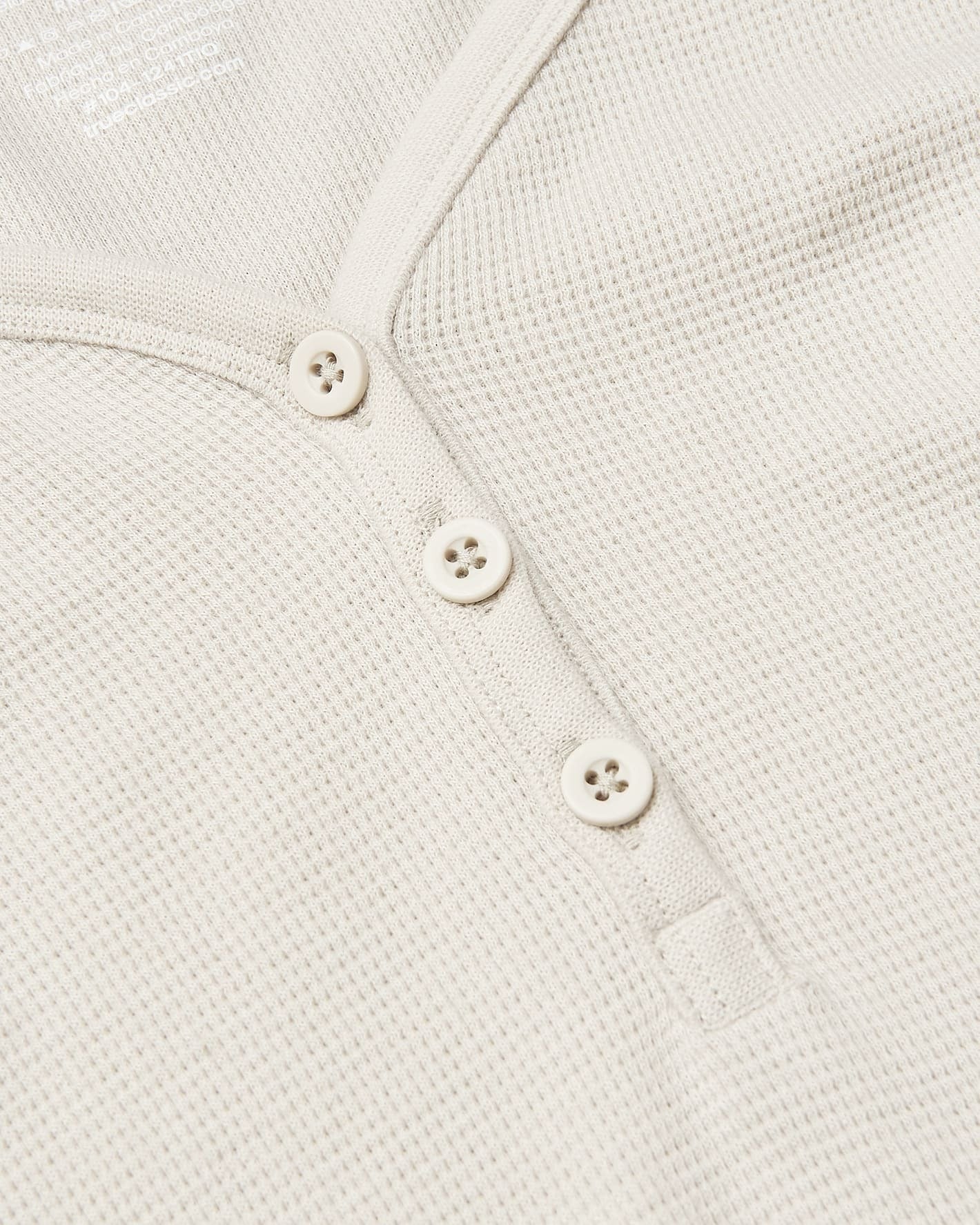 Womens Oatmeal Waffle Long Sleeve Boxy Henley