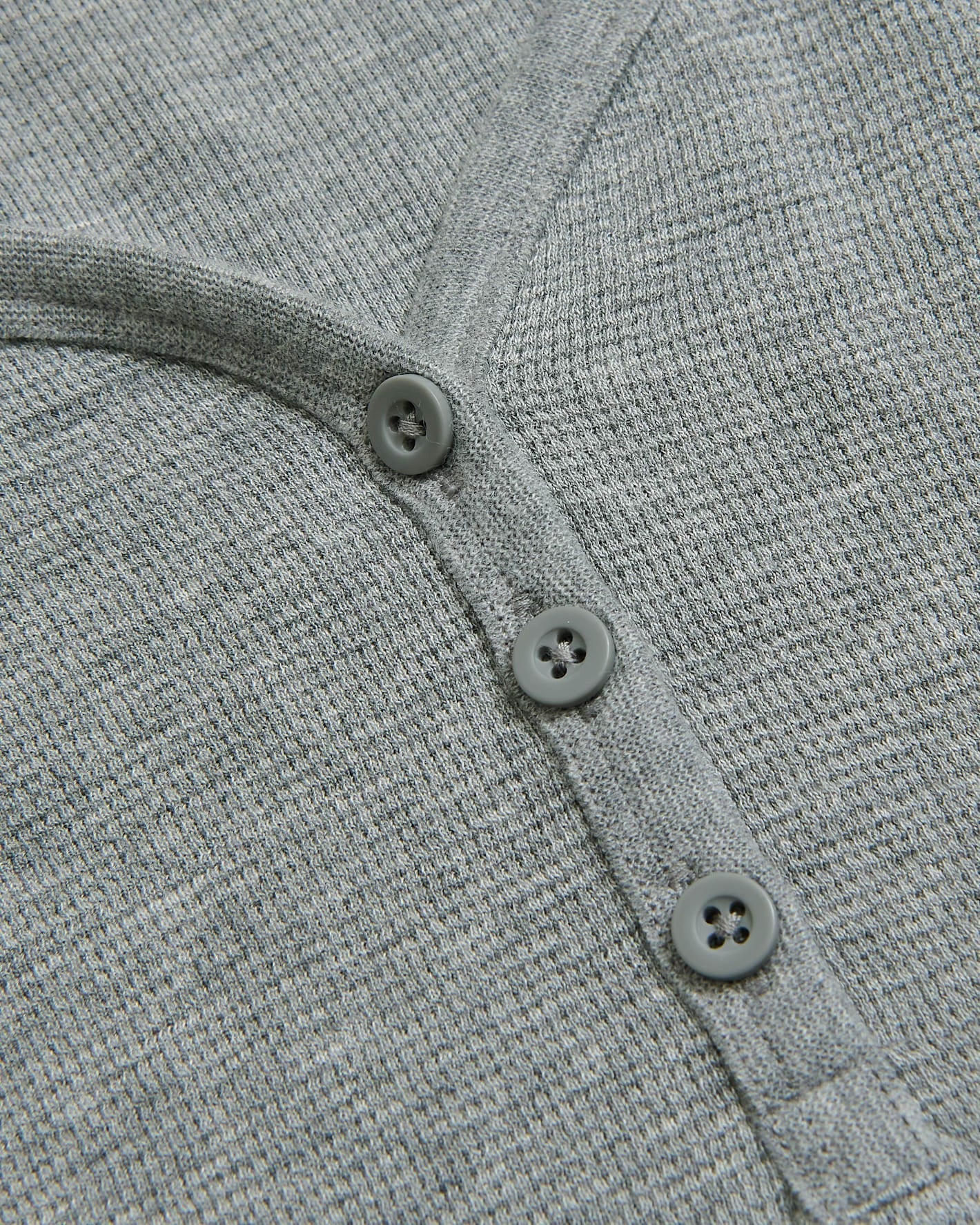 Womens Heather Gray Waffle Long Sleeve Boxy Henley