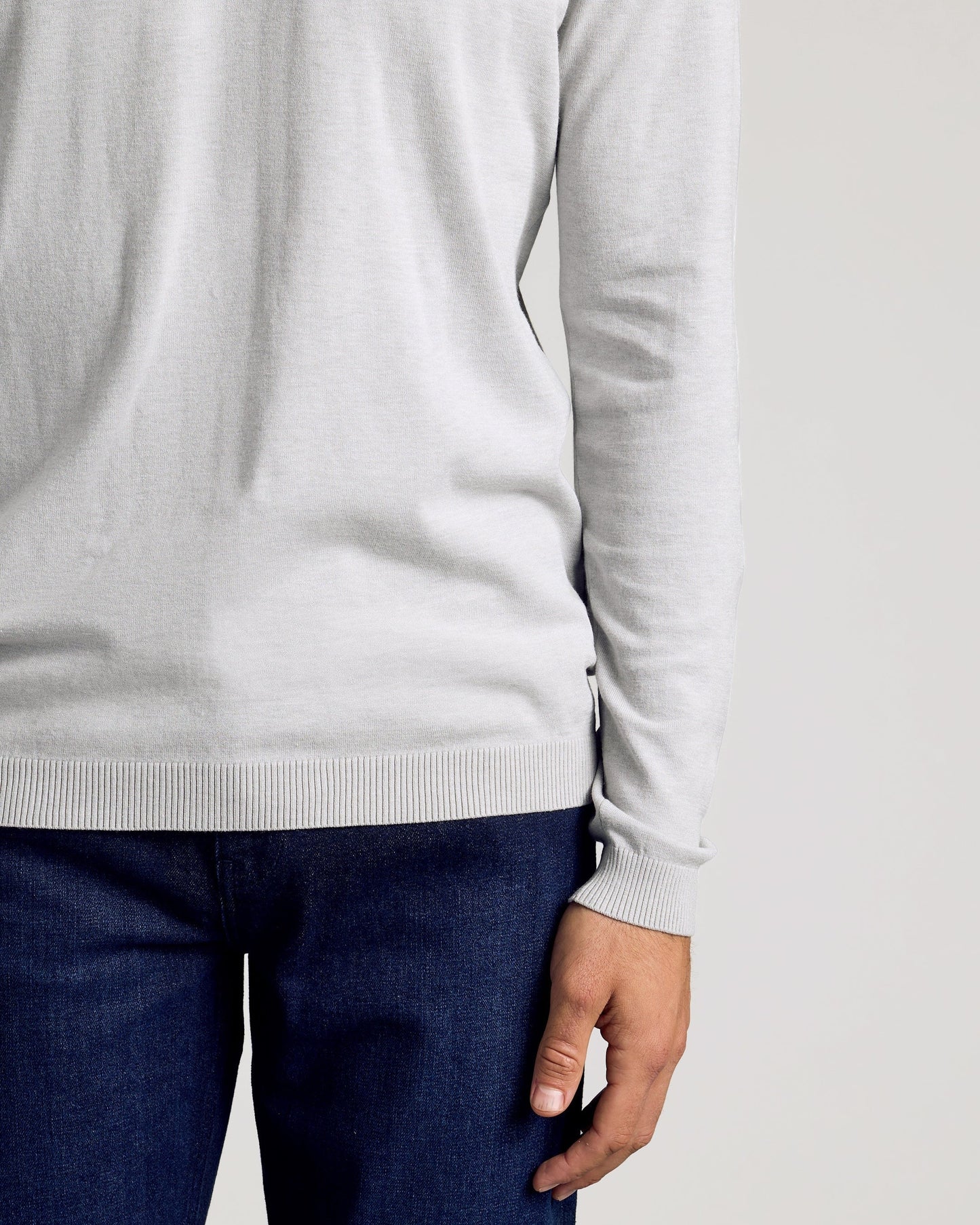 Heather Gray Dressy Crew Neck Sweater