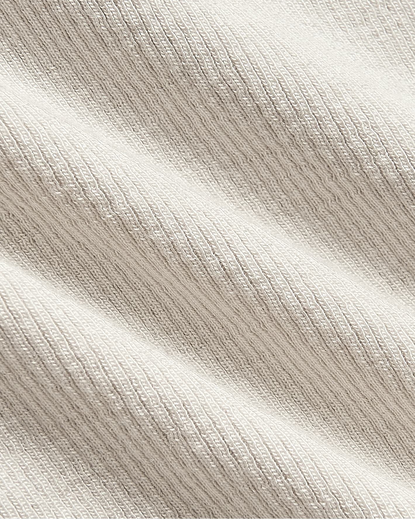 Womens Oatmeal Ribbed Long Sleeve Scoop Neck Tee