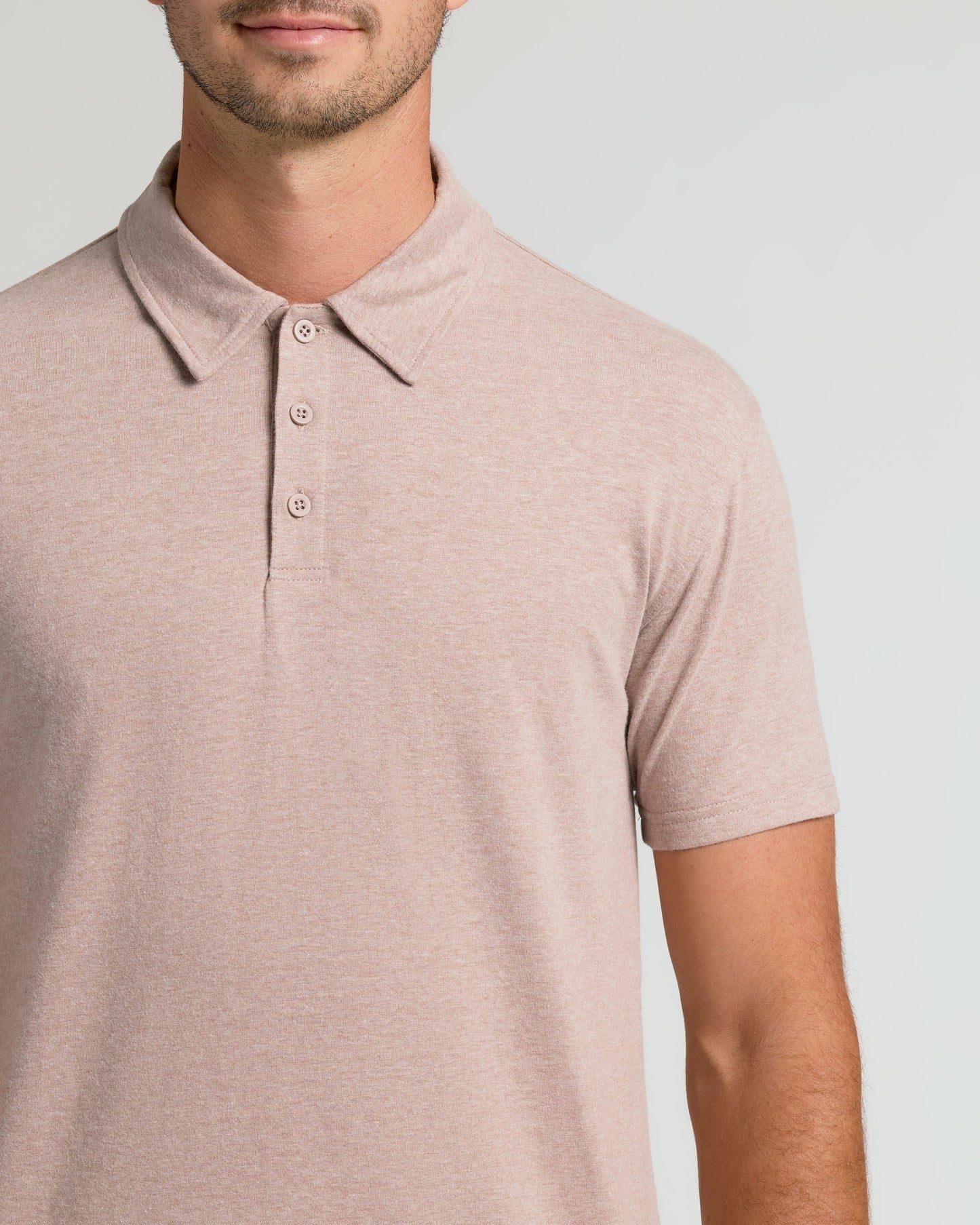Light Heather Slate Mauve Short Sleeve Tall Polo