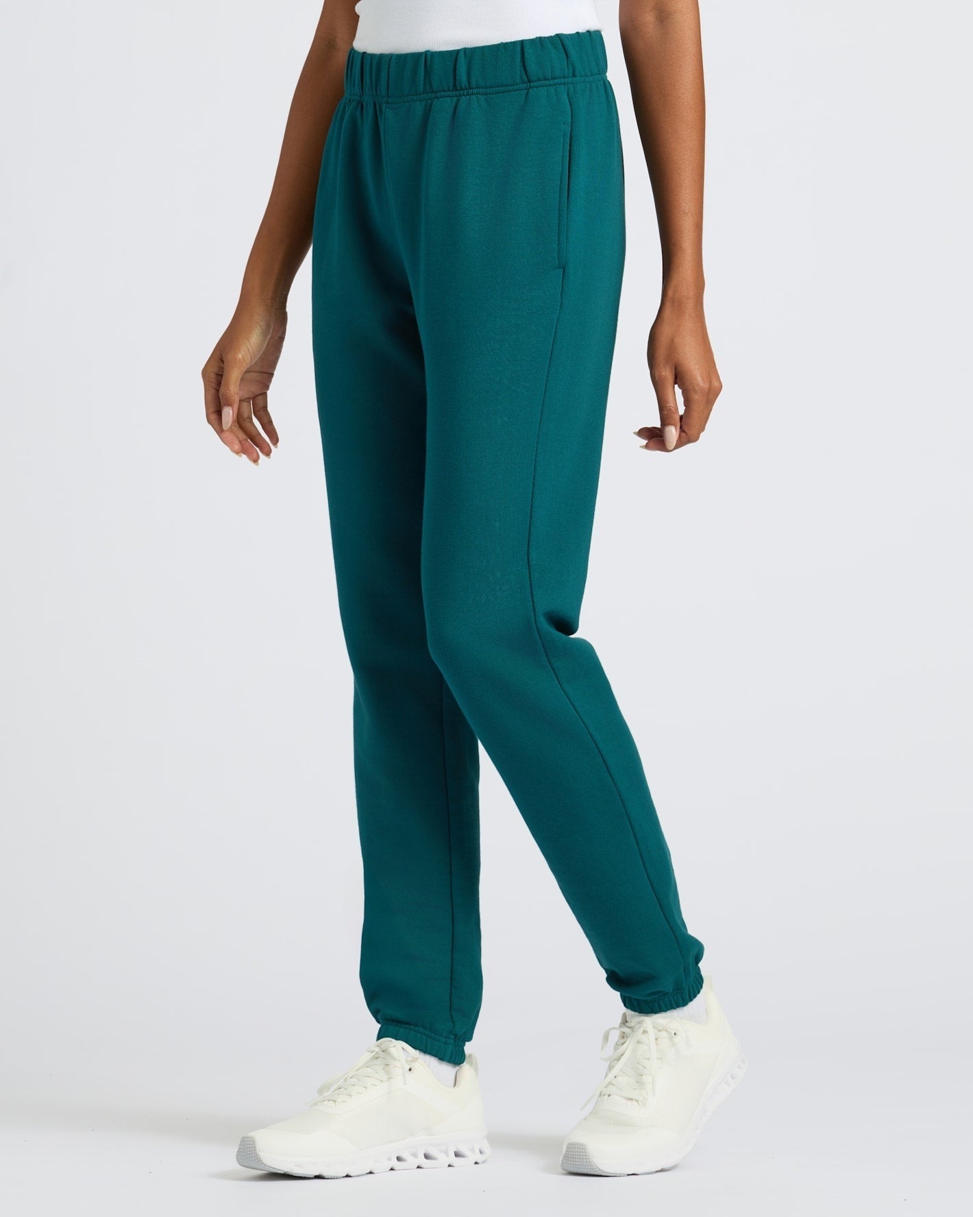 Womens Deep Emerald Crop Zip Hoodie & Relaxed Jogger 2-Pack