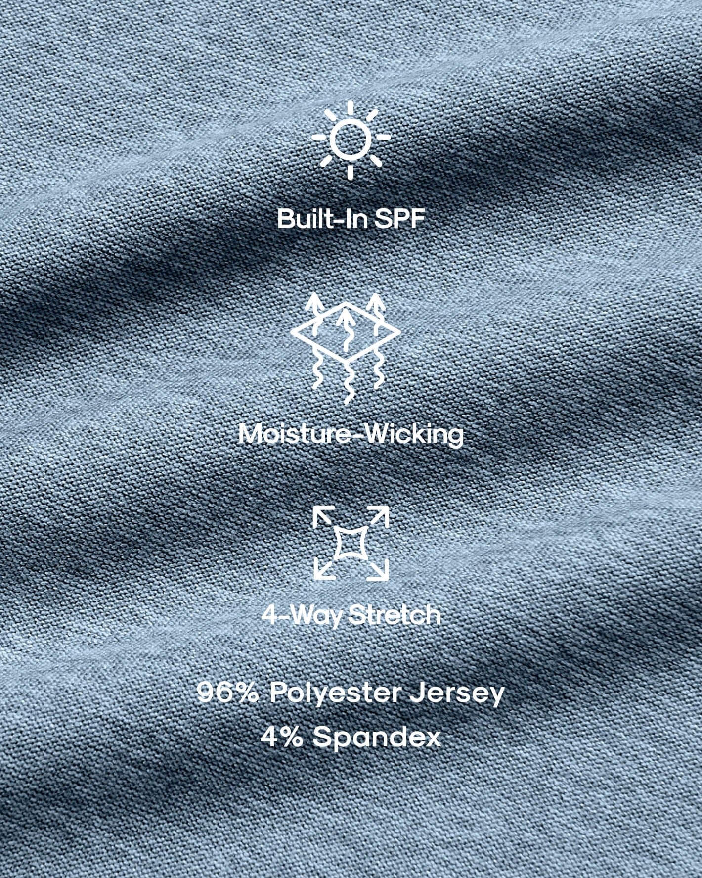 Heather Azul Active Crew Neck Tee