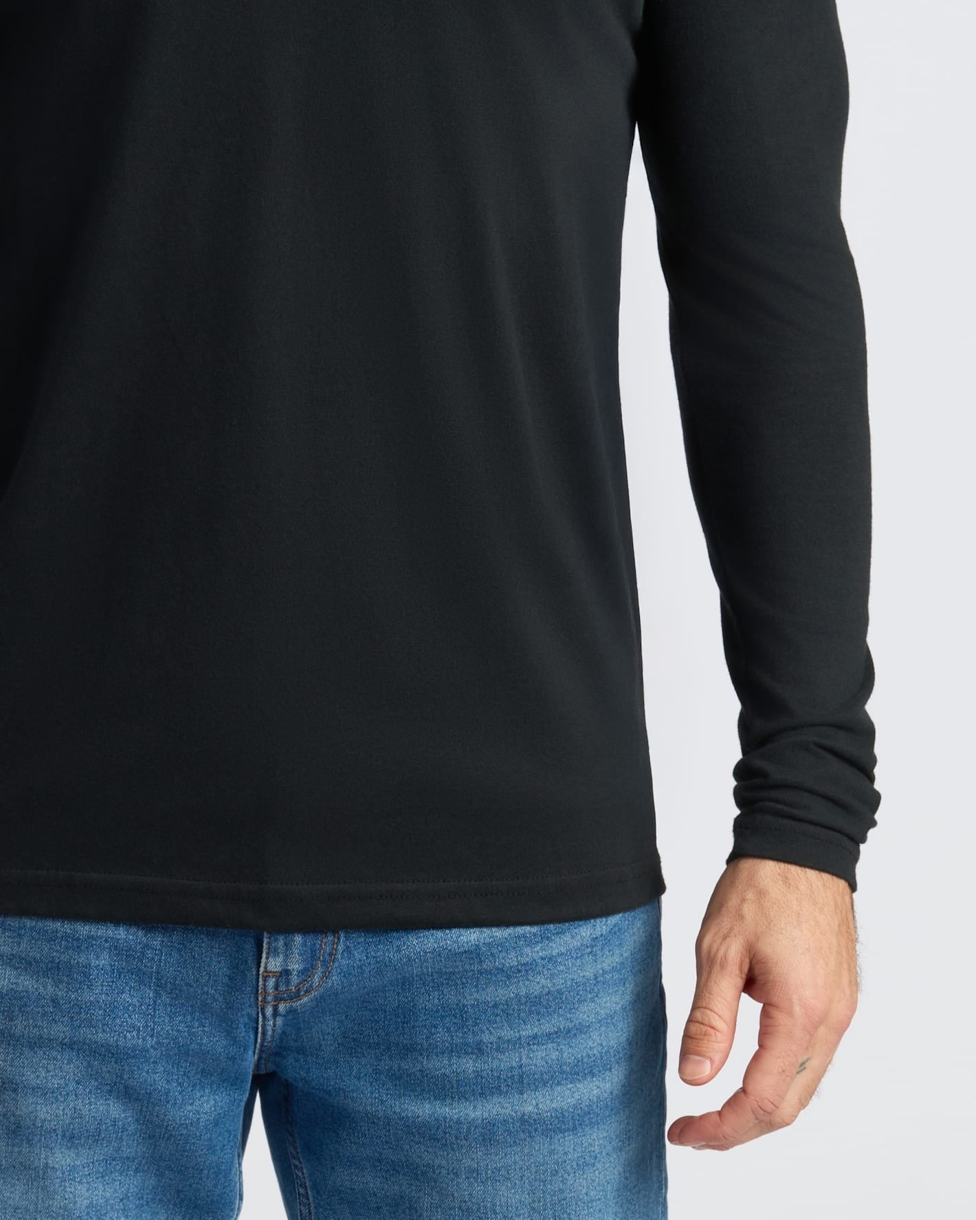 Black Classic Long Sleeve Crew Neck 6-Pack