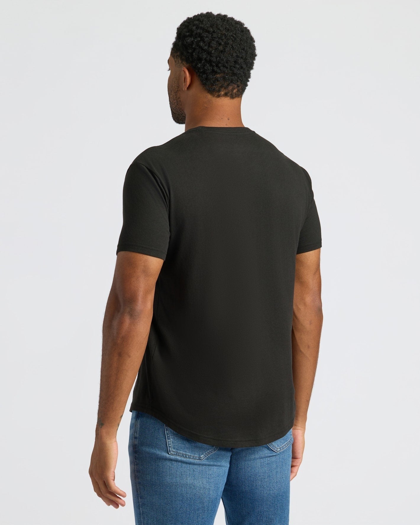 Black Curved Hem Classic Crew Neck 3-Pack