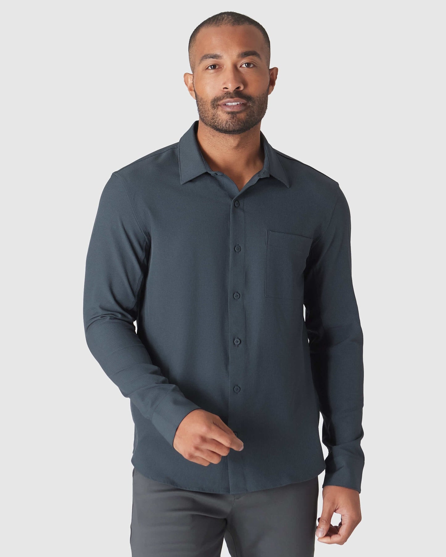 Navy & Fiord Ripstop Long Sleeve Commuter Shirt 2-Pack