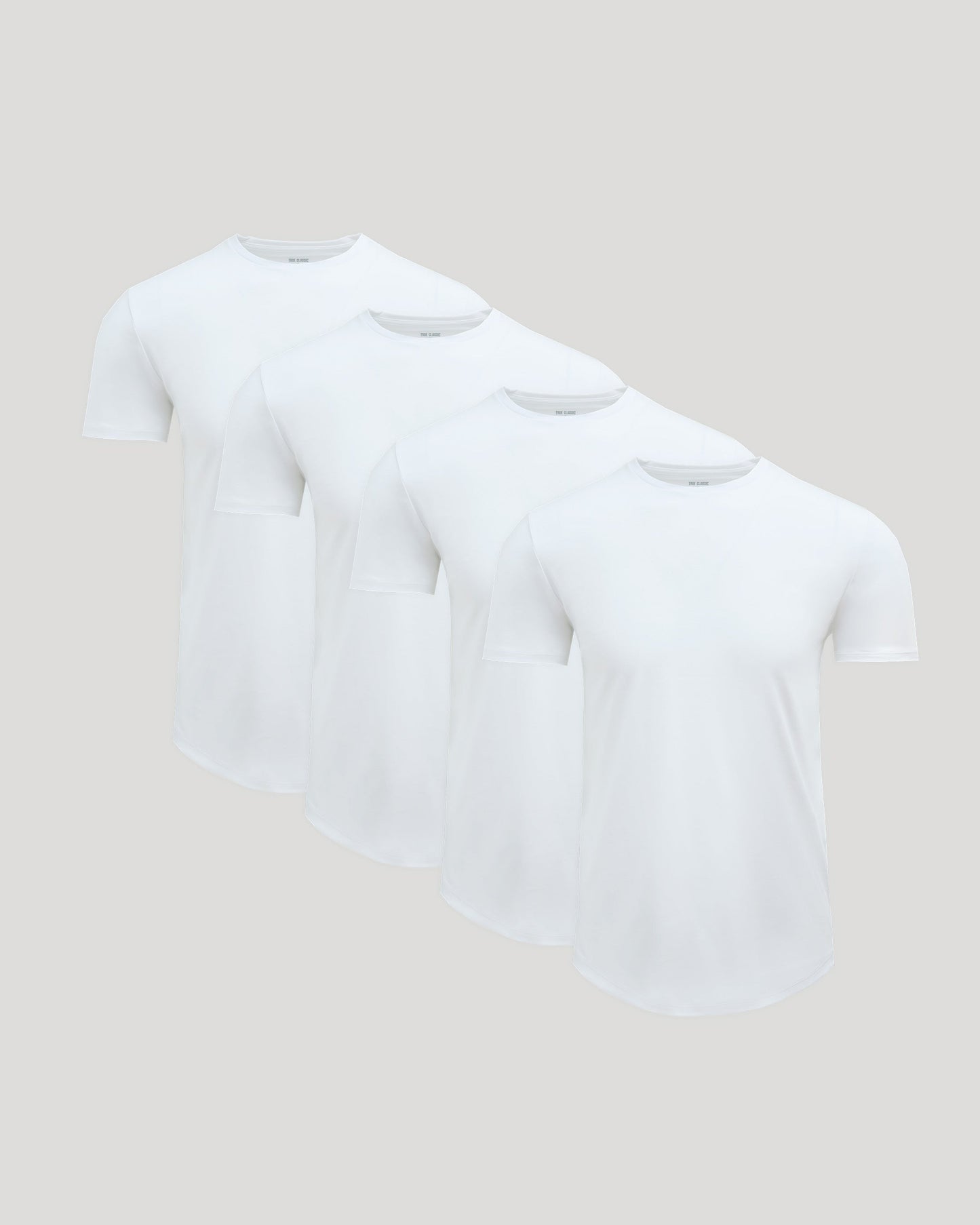 Pima Cotton Blend Curved Hem Crew 4-Pack