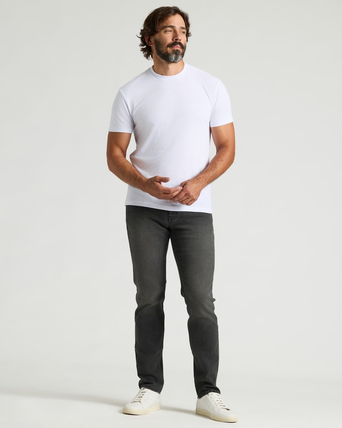 Gray Wash Slim Authentic Denim Jeans