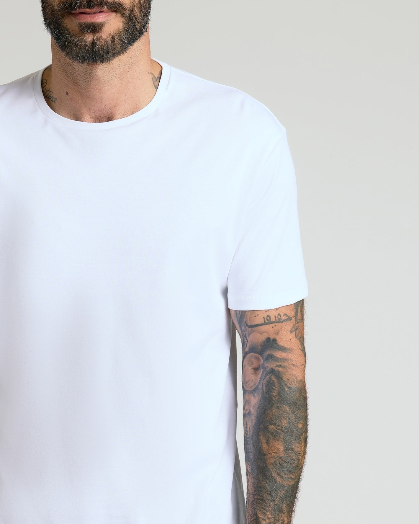 Optic White Pima Cotton Blend Crew