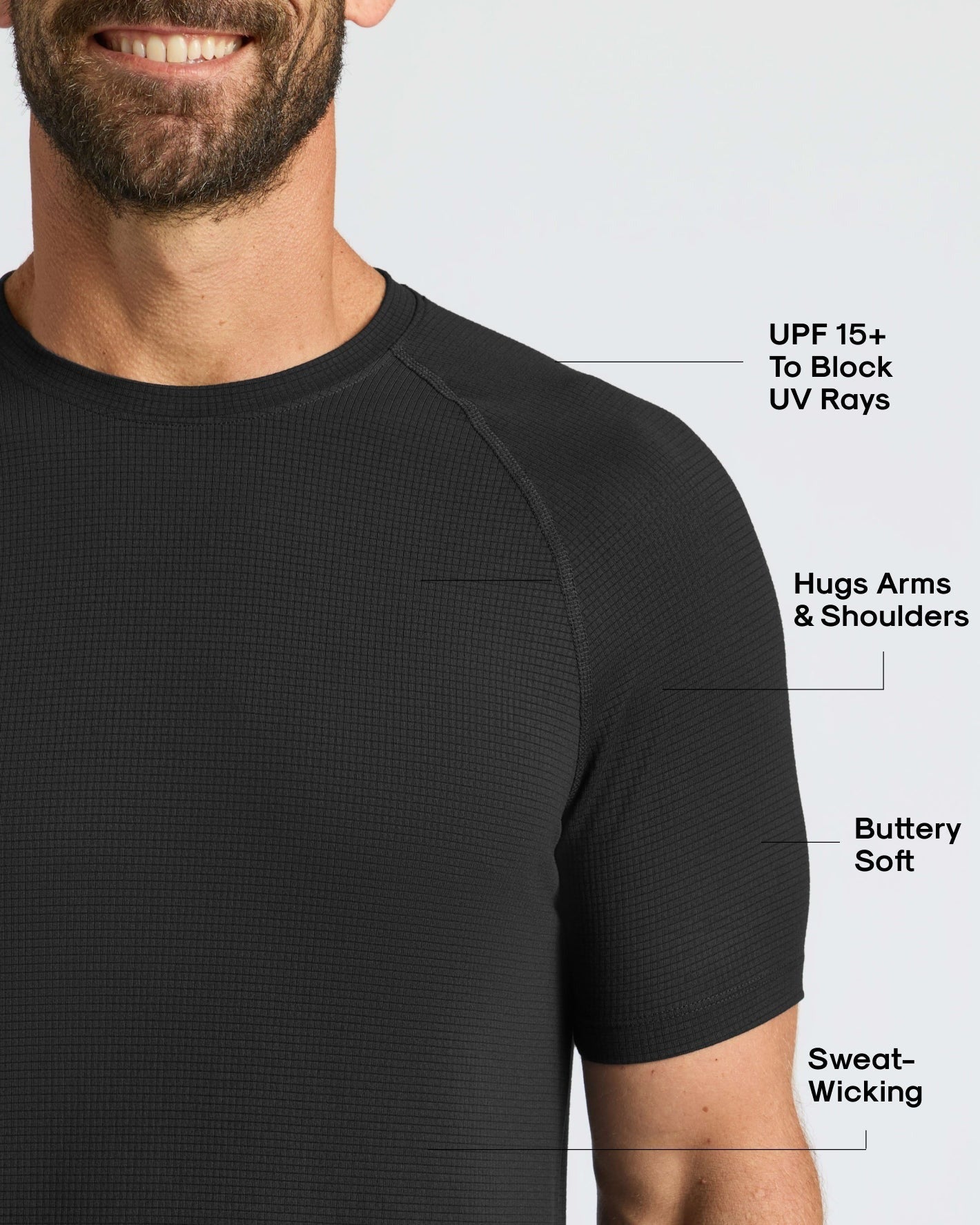 Black Active Mesh Crew 6-Pack