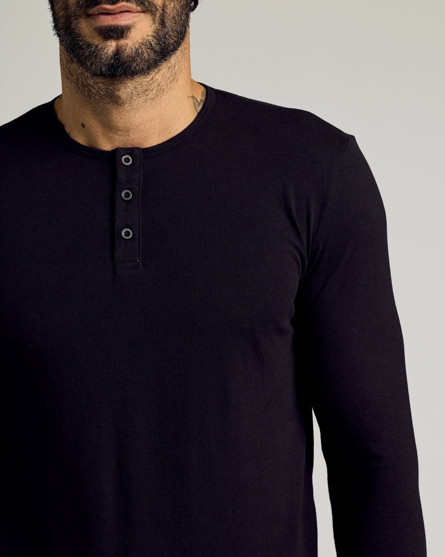 Black Tall Classic Long Sleeve Henley