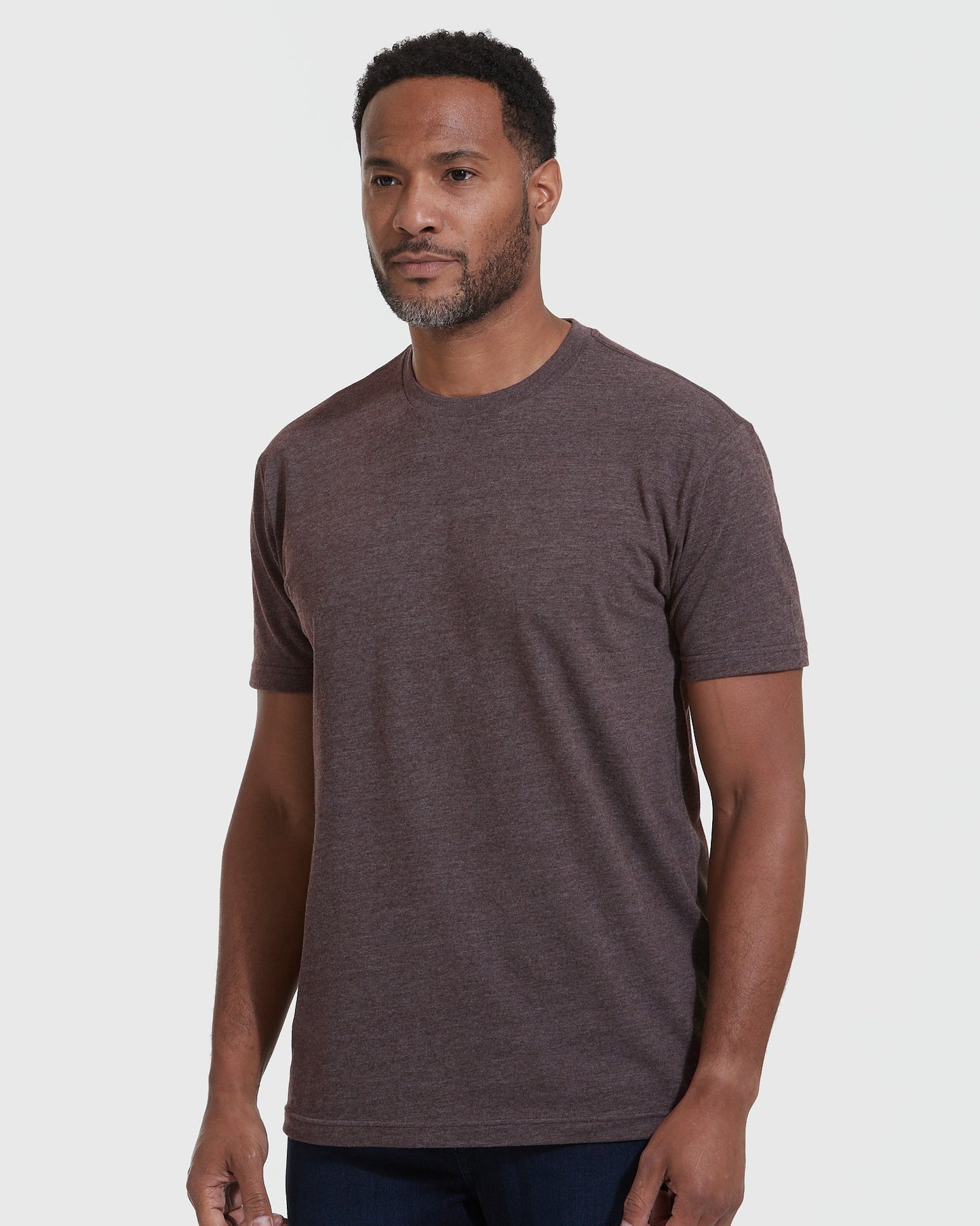 Heather Dark Oak Crew Neck T Shirt