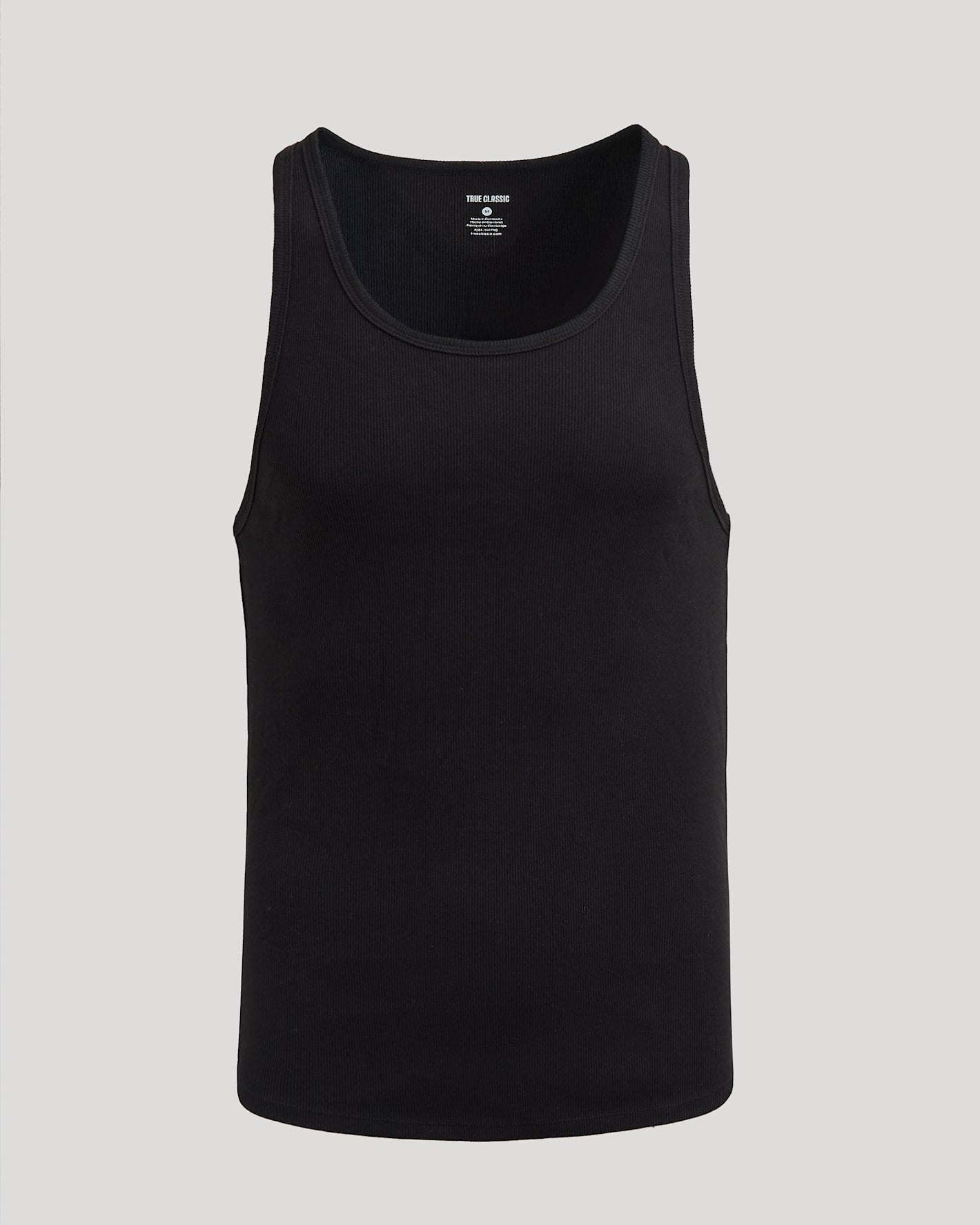 Black Ribbed Curved Hem Tank