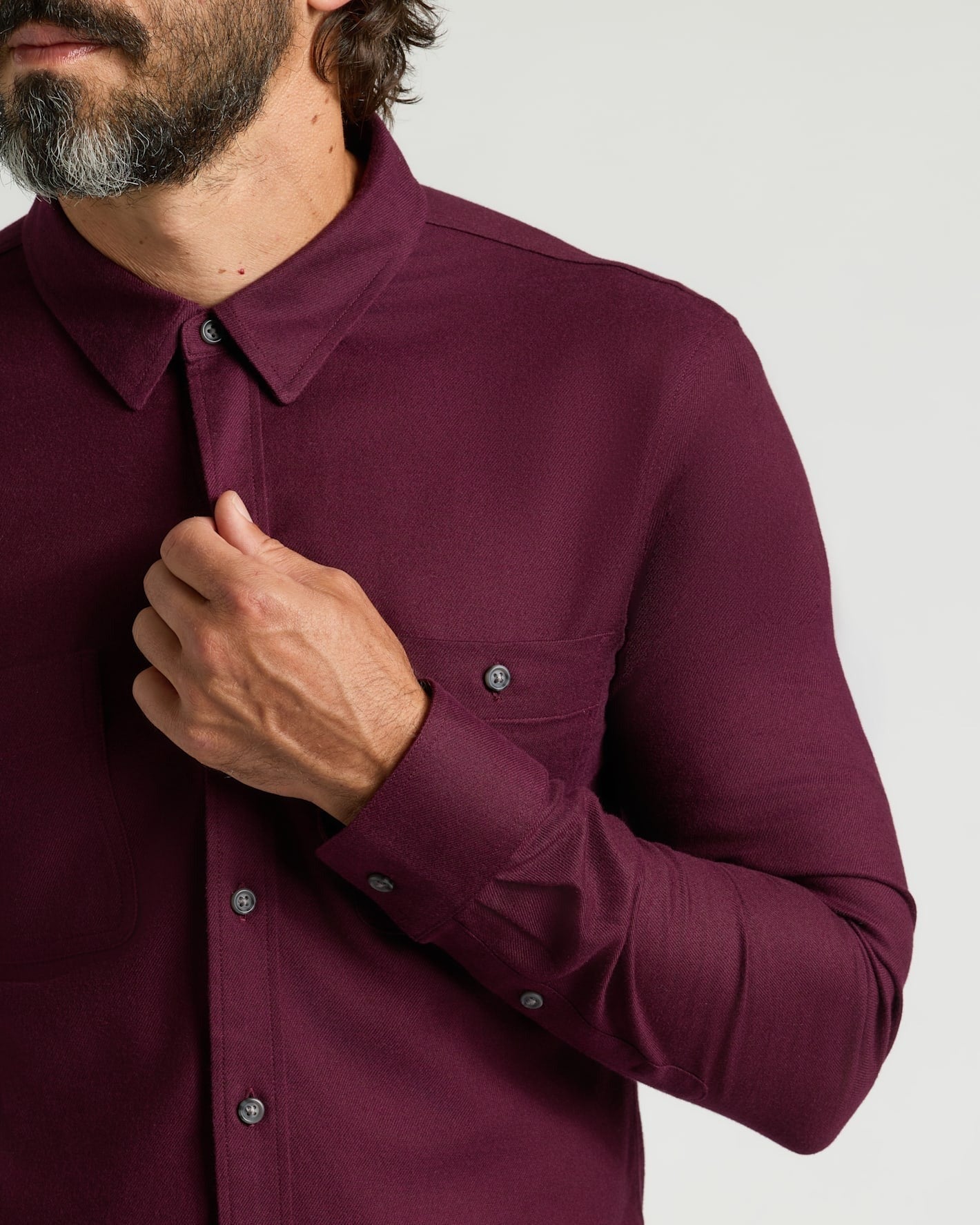 Aubergine Long Sleeve Flannel Shirt