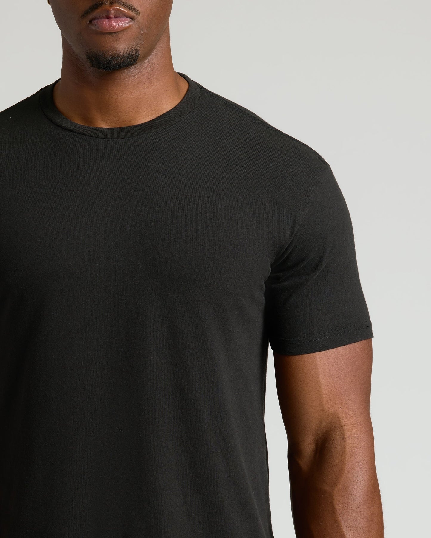 Black Tall Straight Hem Crew Neck T-Shirt