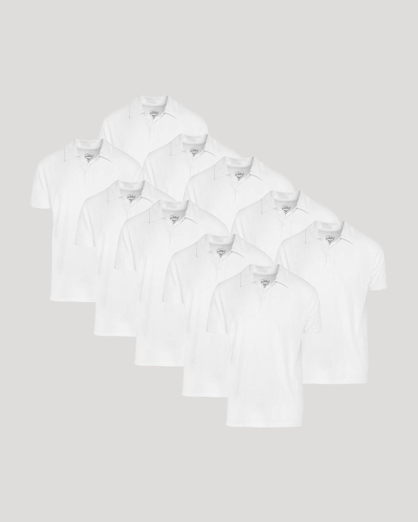 All White Classic Polo 10-Pack