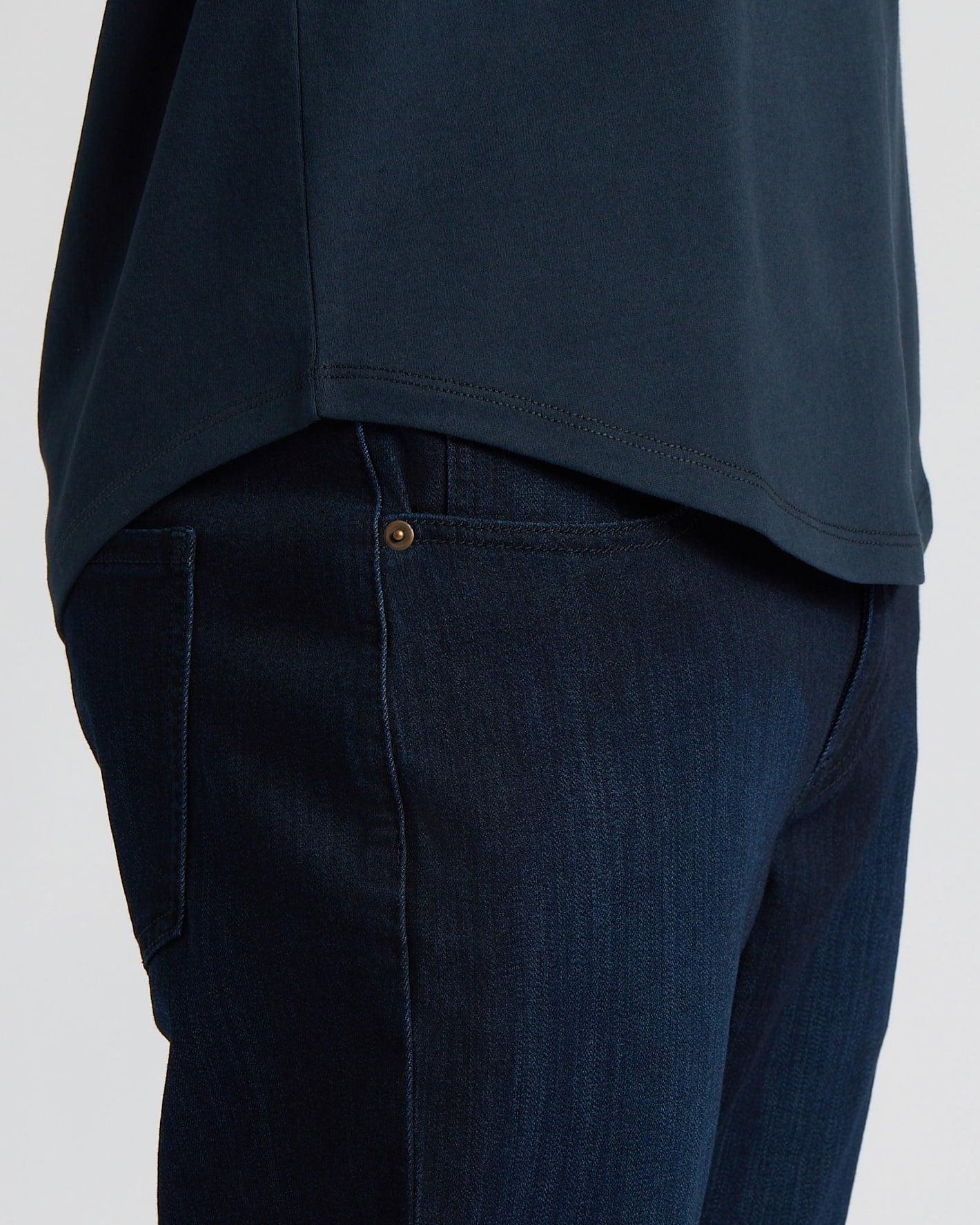Navy Heavyweight Curved Hem Crew