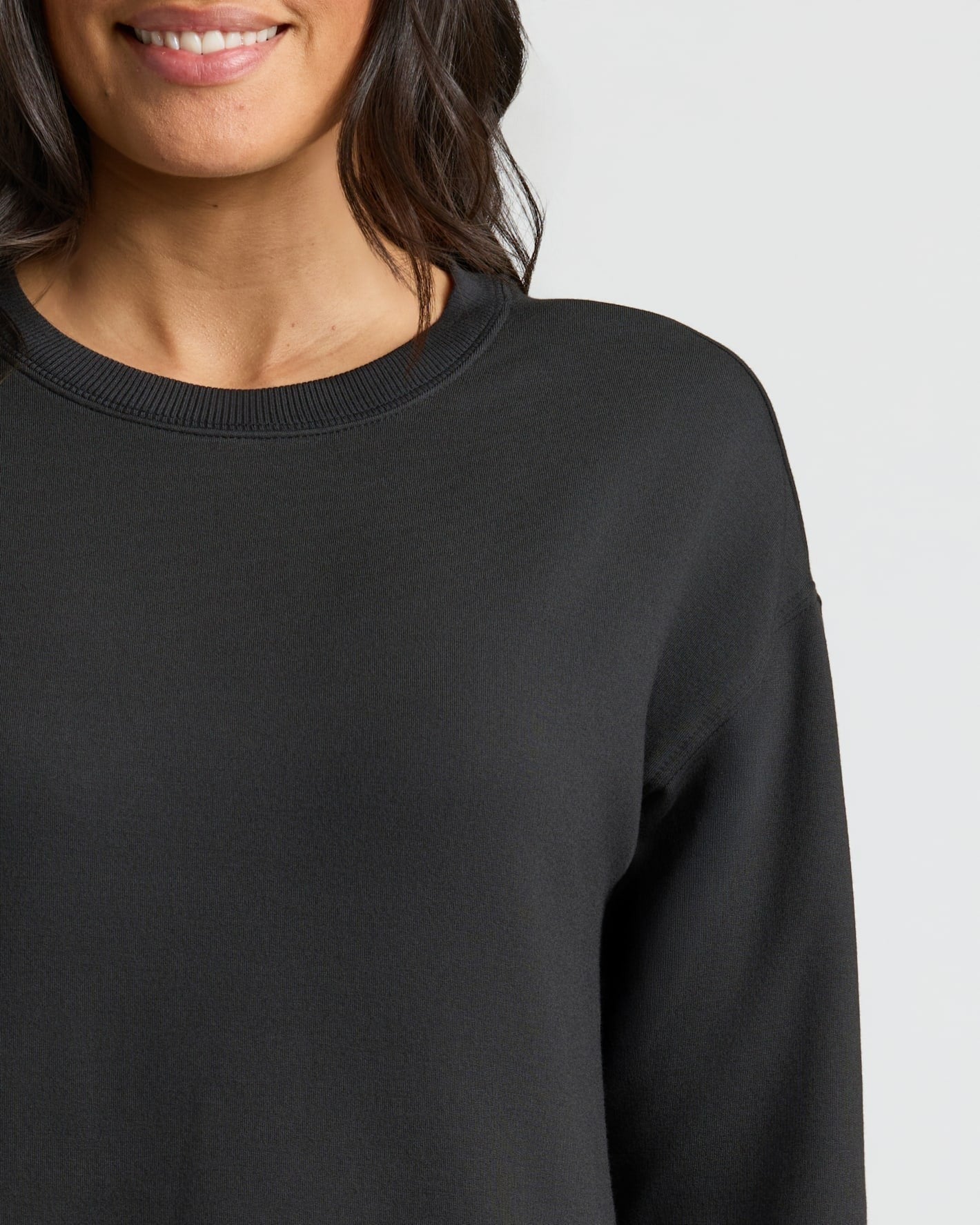 Womens Black Slouch Pullover Crew & Relaxed Jogger 2-Pack