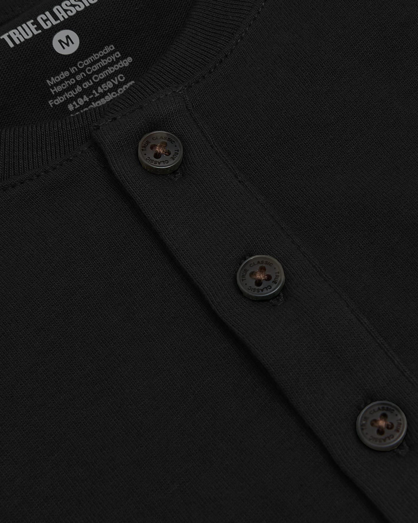 All Black Heavyweight Curved Hem Henley 3-Pack
