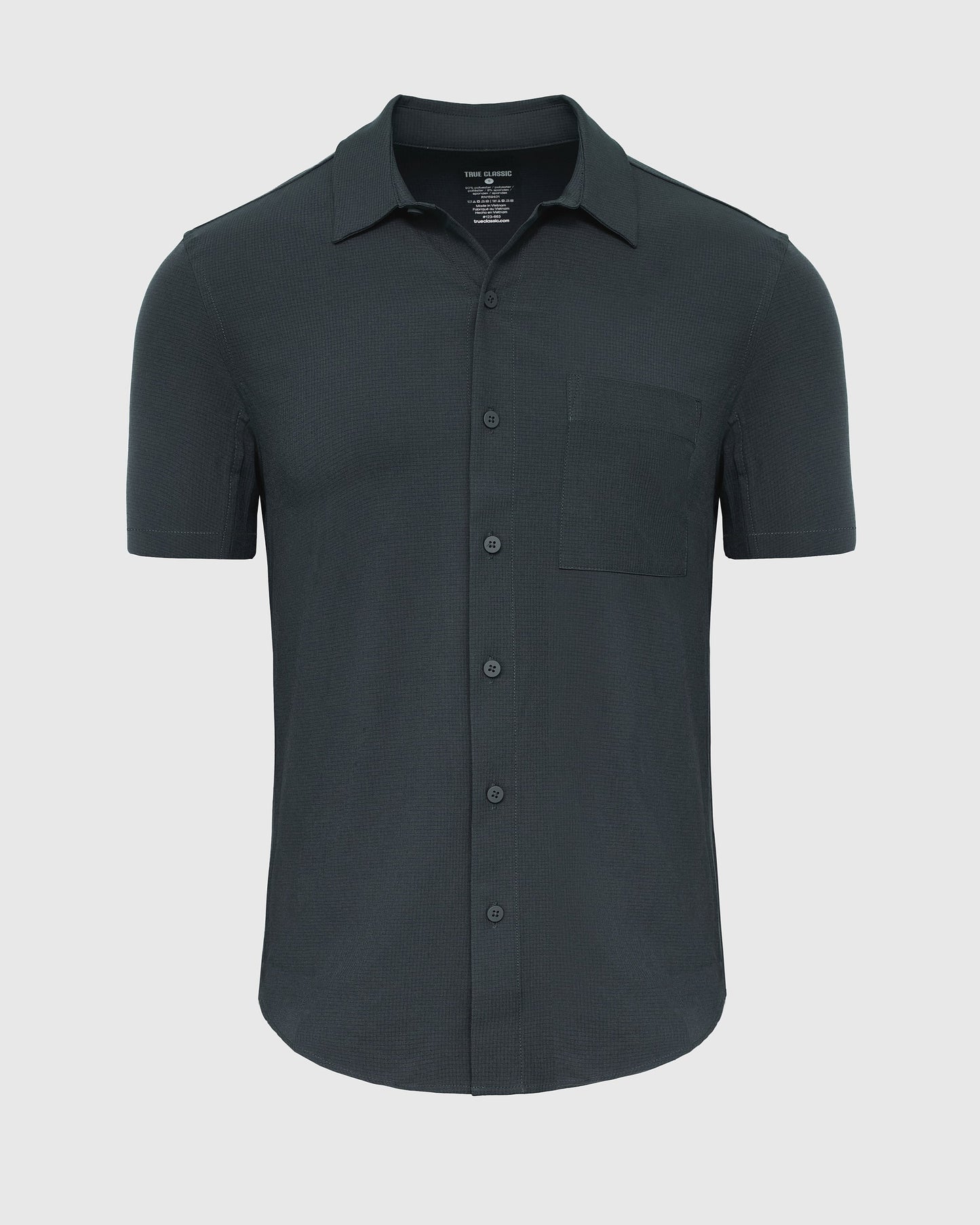 Heather Navy Short Sleeve Ripstop Commuter Shirt 1