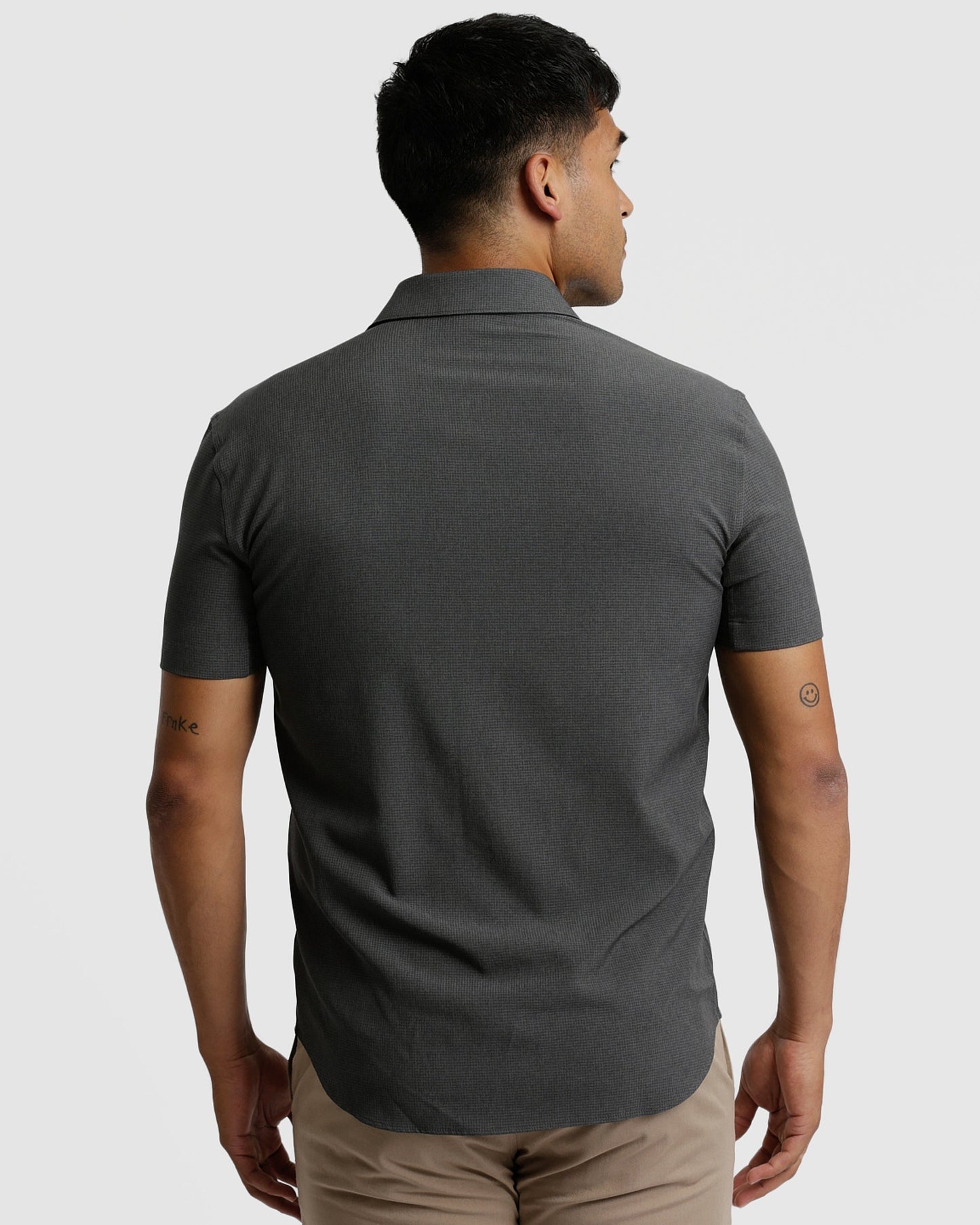 Heather Charcoal Short Sleeve Ripstop Commuter Shirt