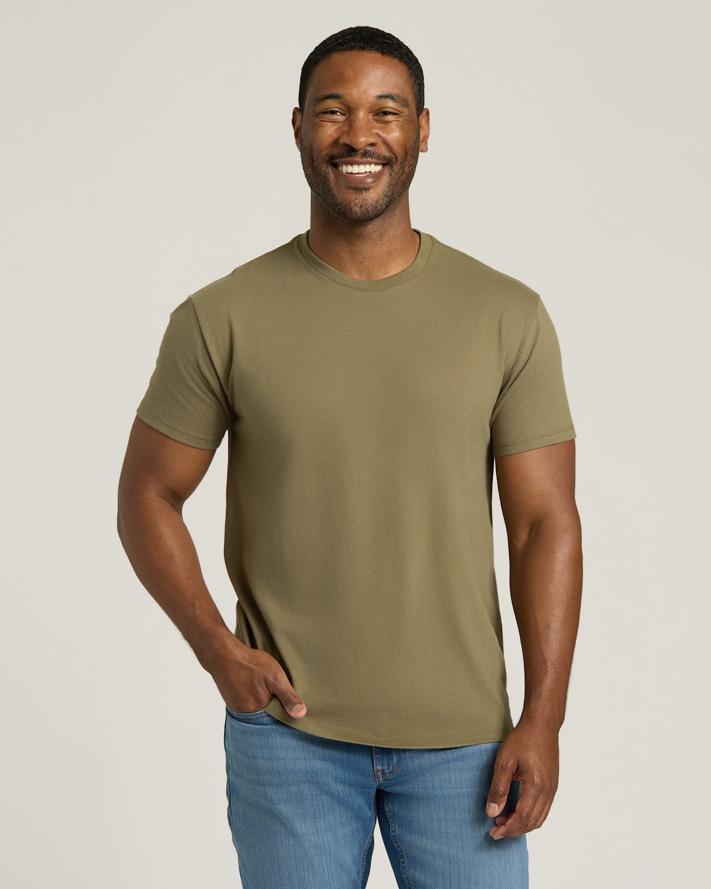 Military Green Short Classic Crew Neck