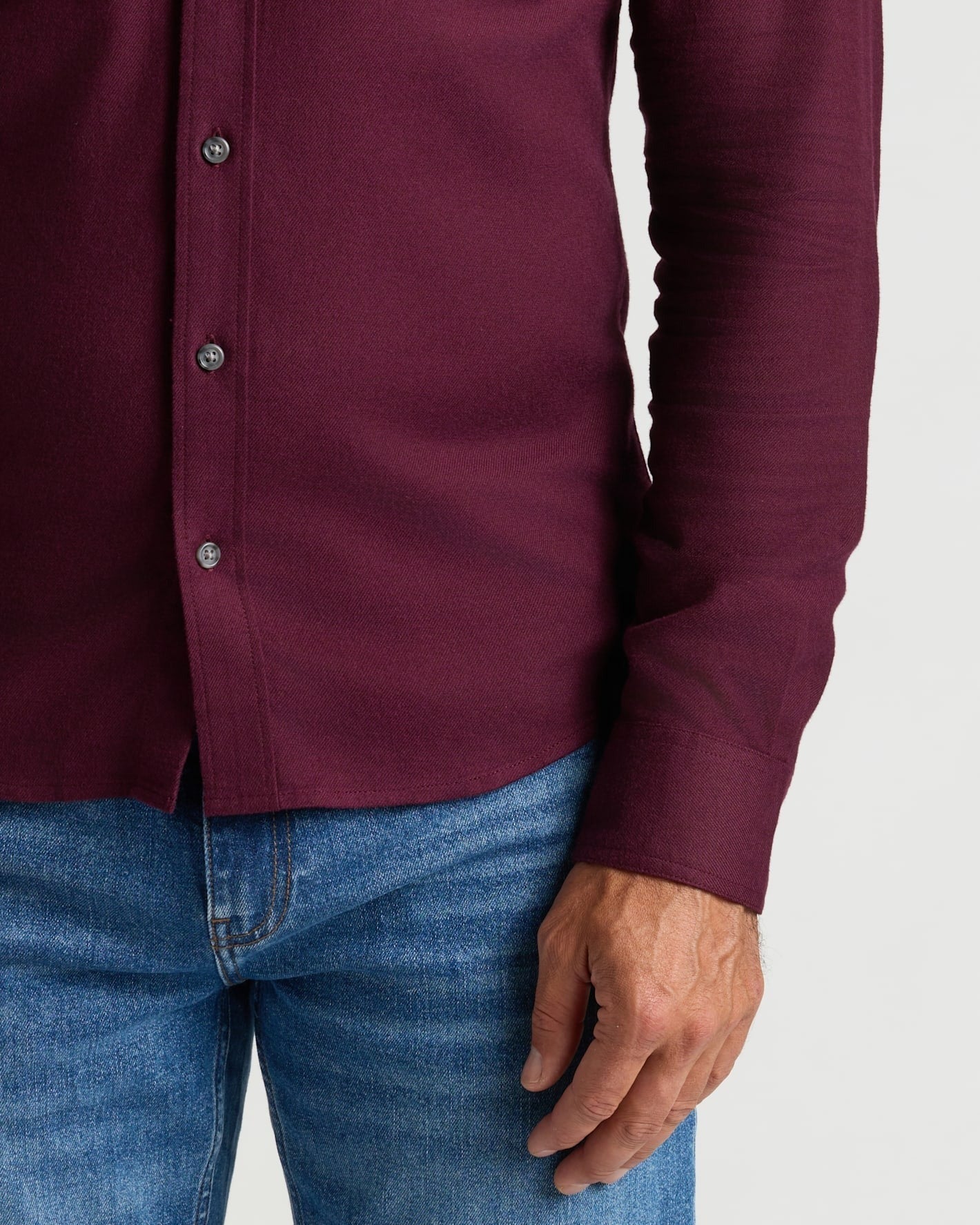 Aubergine Long Sleeve Flannel Shirt
