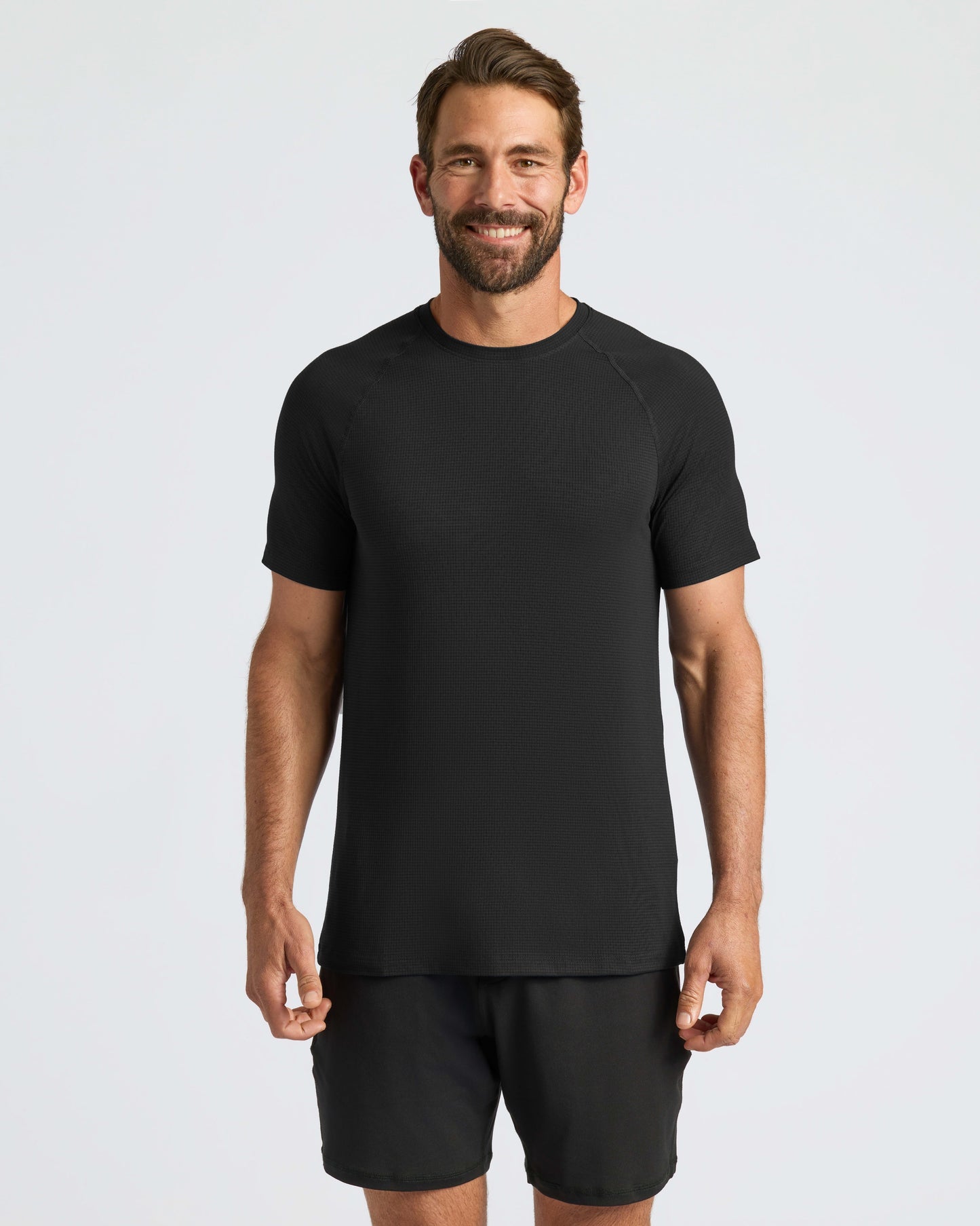 Black Active Mesh Crew