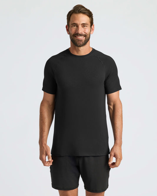 Black Active Mesh Crew