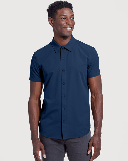 Navy Commuter Short Sleeve Shirt