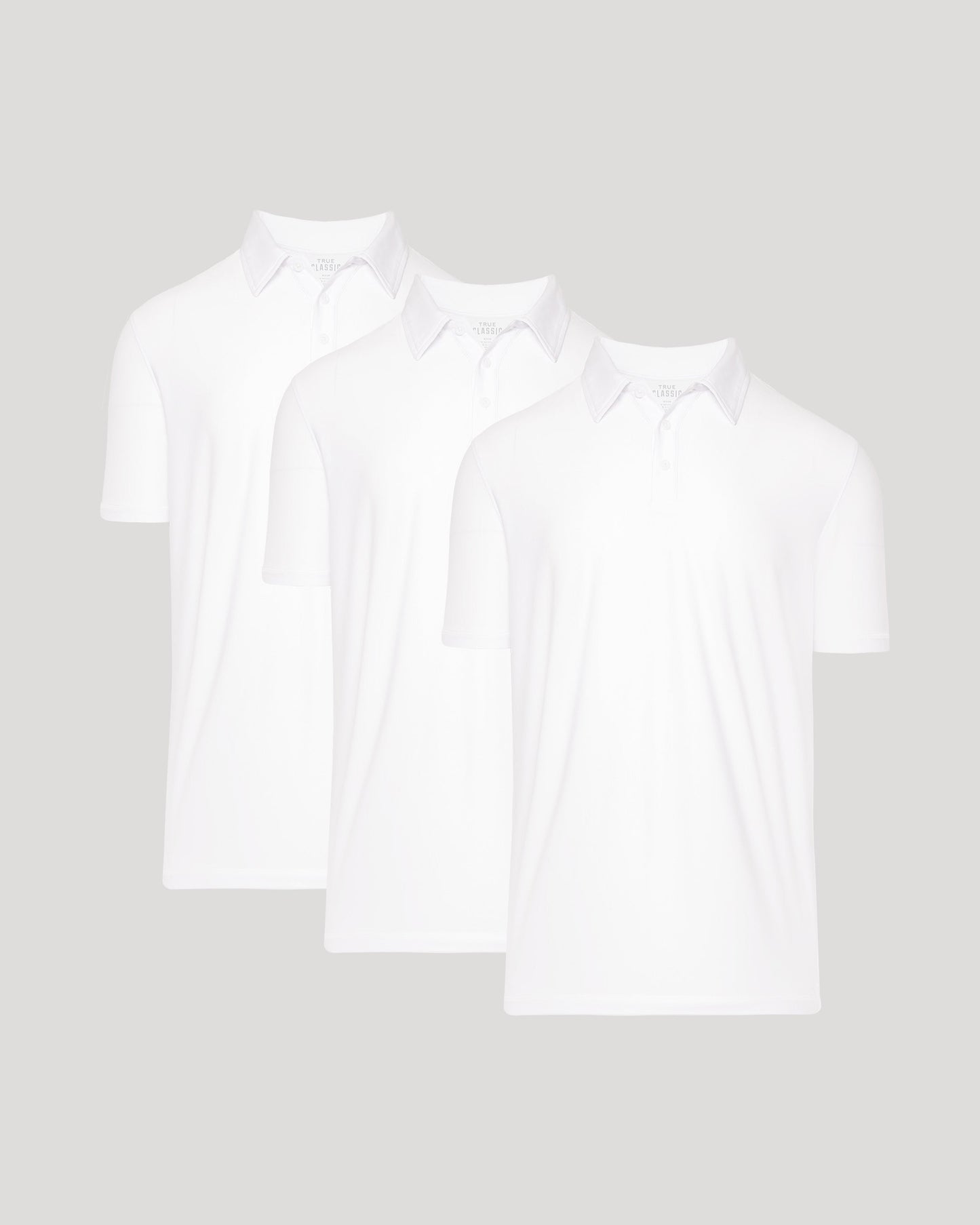 All White Active Short Sleeve Polo 3-Pack