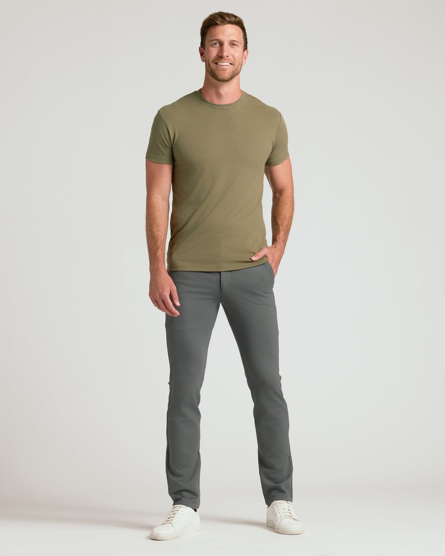 Carbon & Khaki Slim Comfort Knit Chino 2-Pack