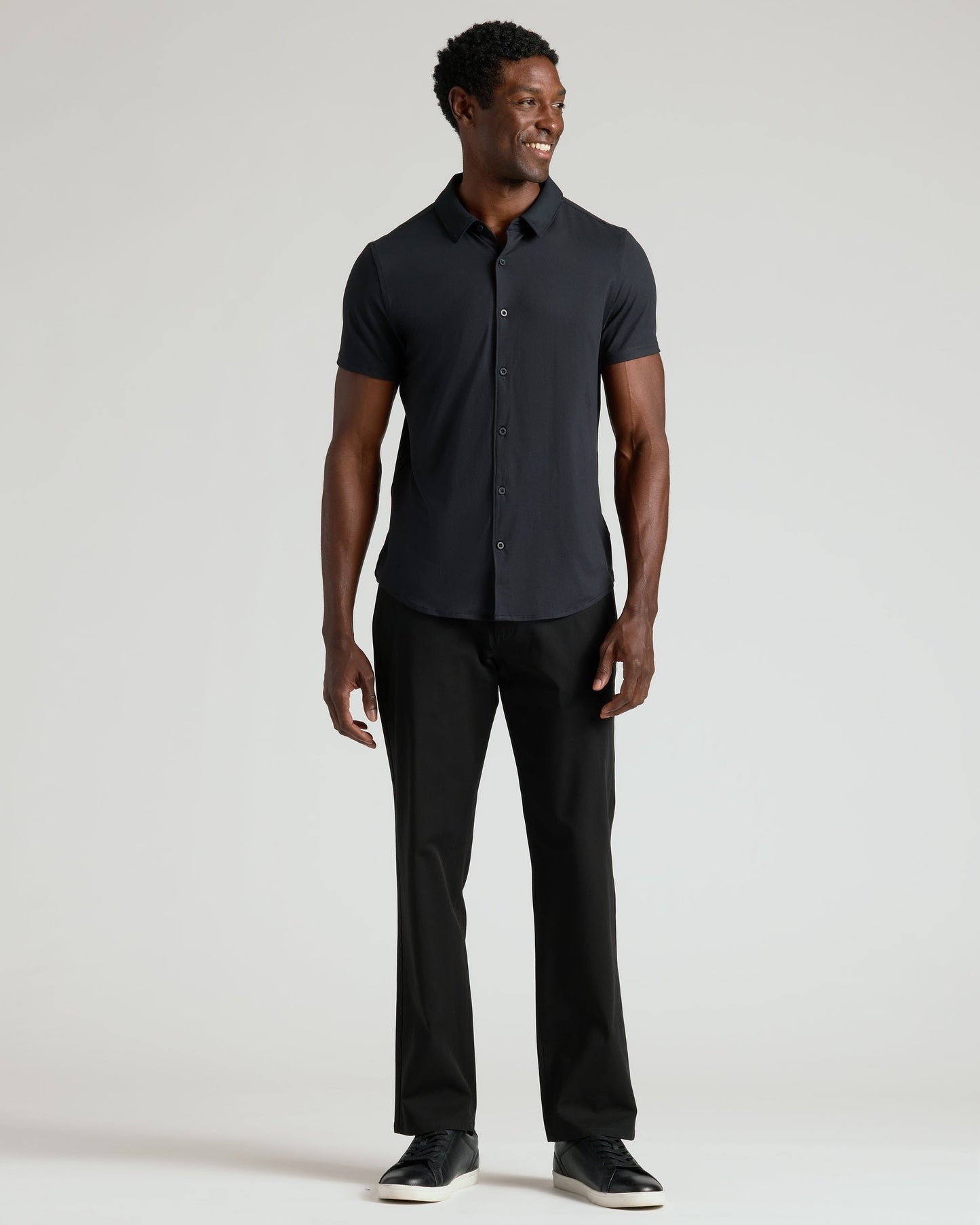 Black Short Sleeve Comfort Knit Shirt