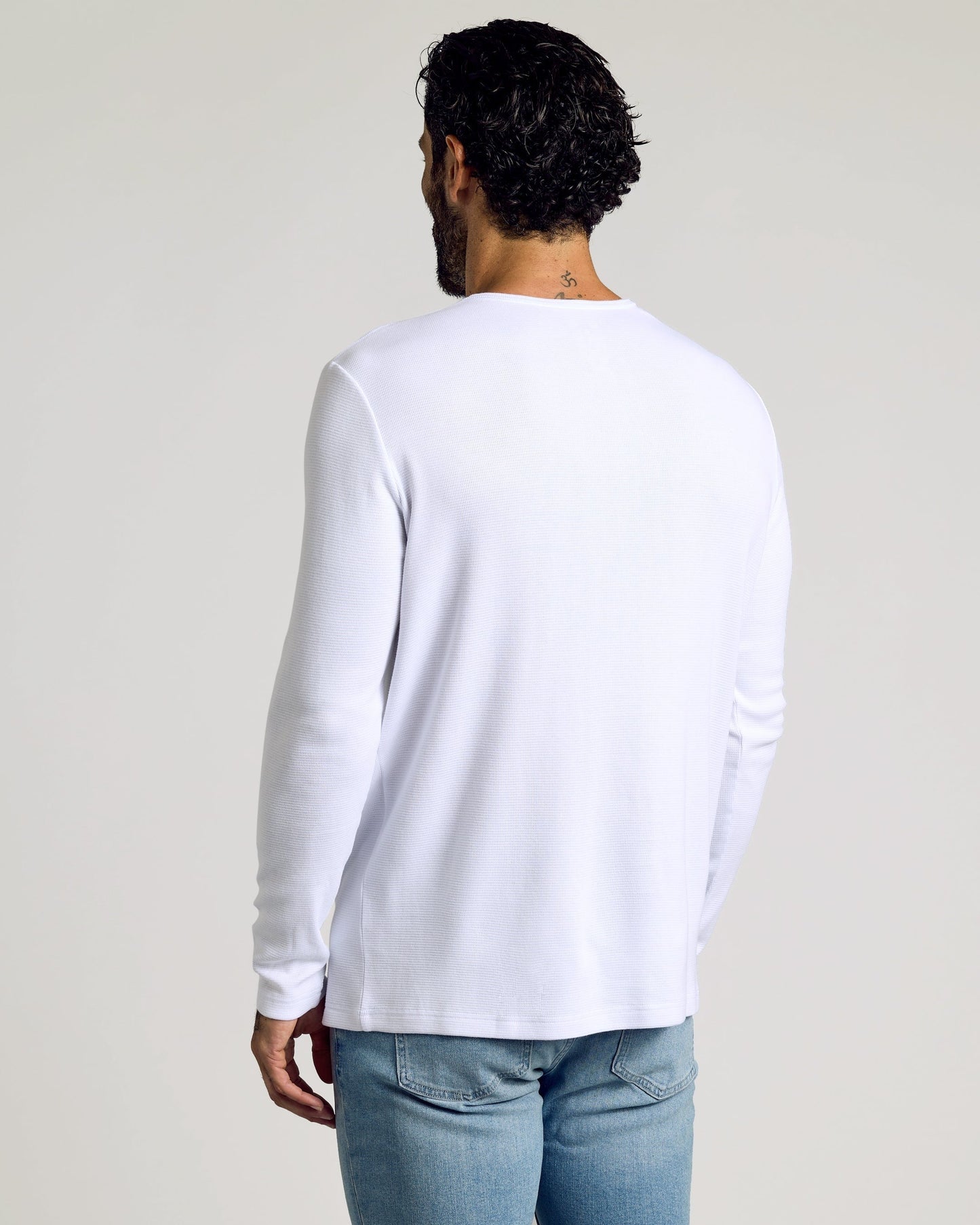 White Waffle Long Sleeve Henley 3-Pack