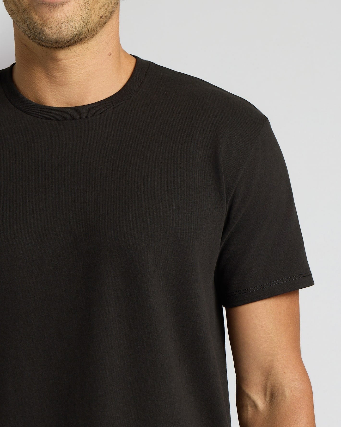 All Black Heavyweight Curved Hem Crew 6-Pack