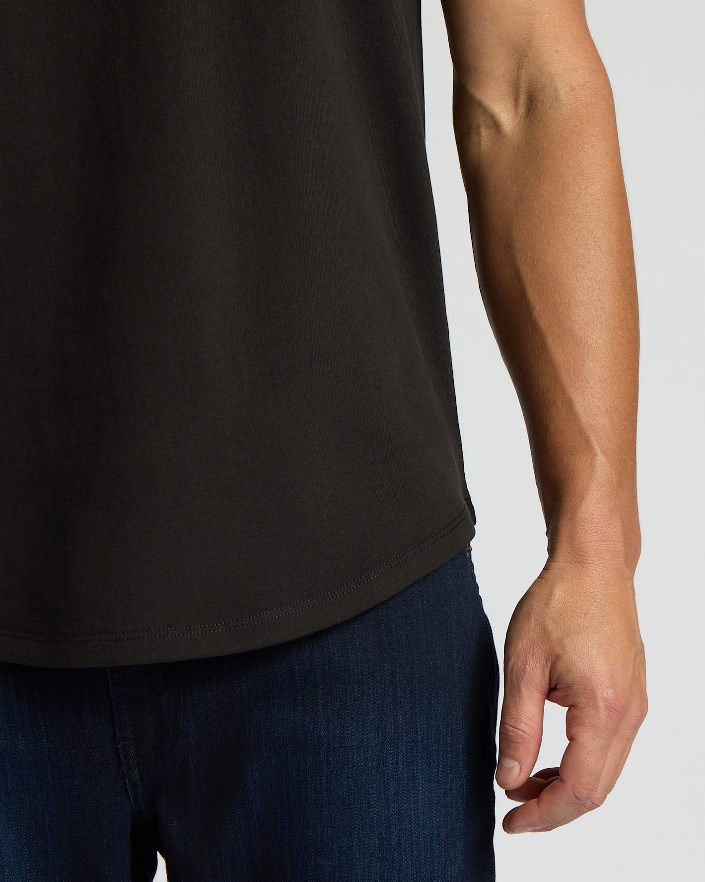 All Black Heavyweight Curved Hem Crew 6-Pack