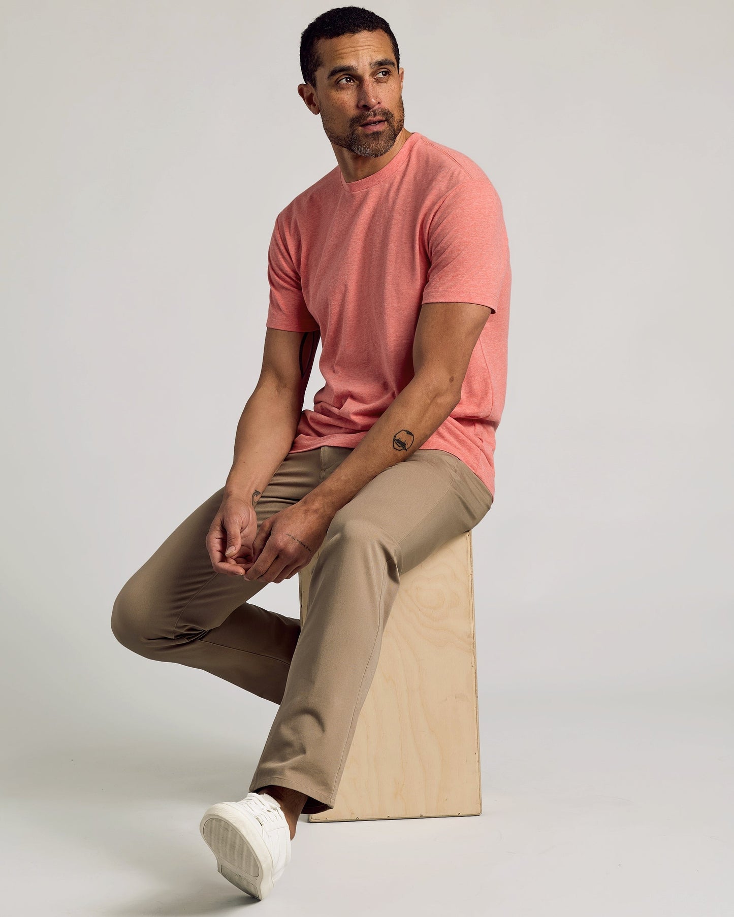 Light Heather Vermilion Classic Crew Neck