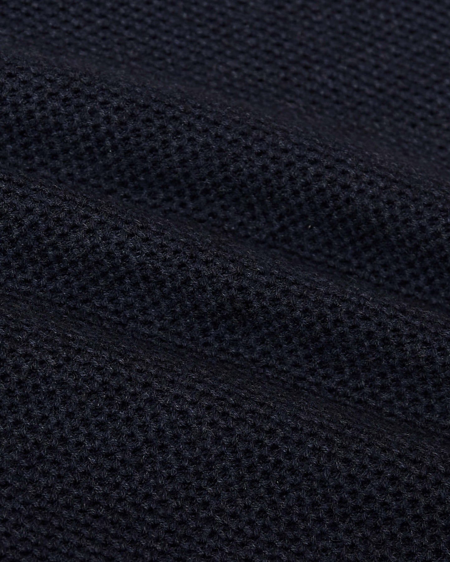 Heather Navy Pique Crew Sweater
