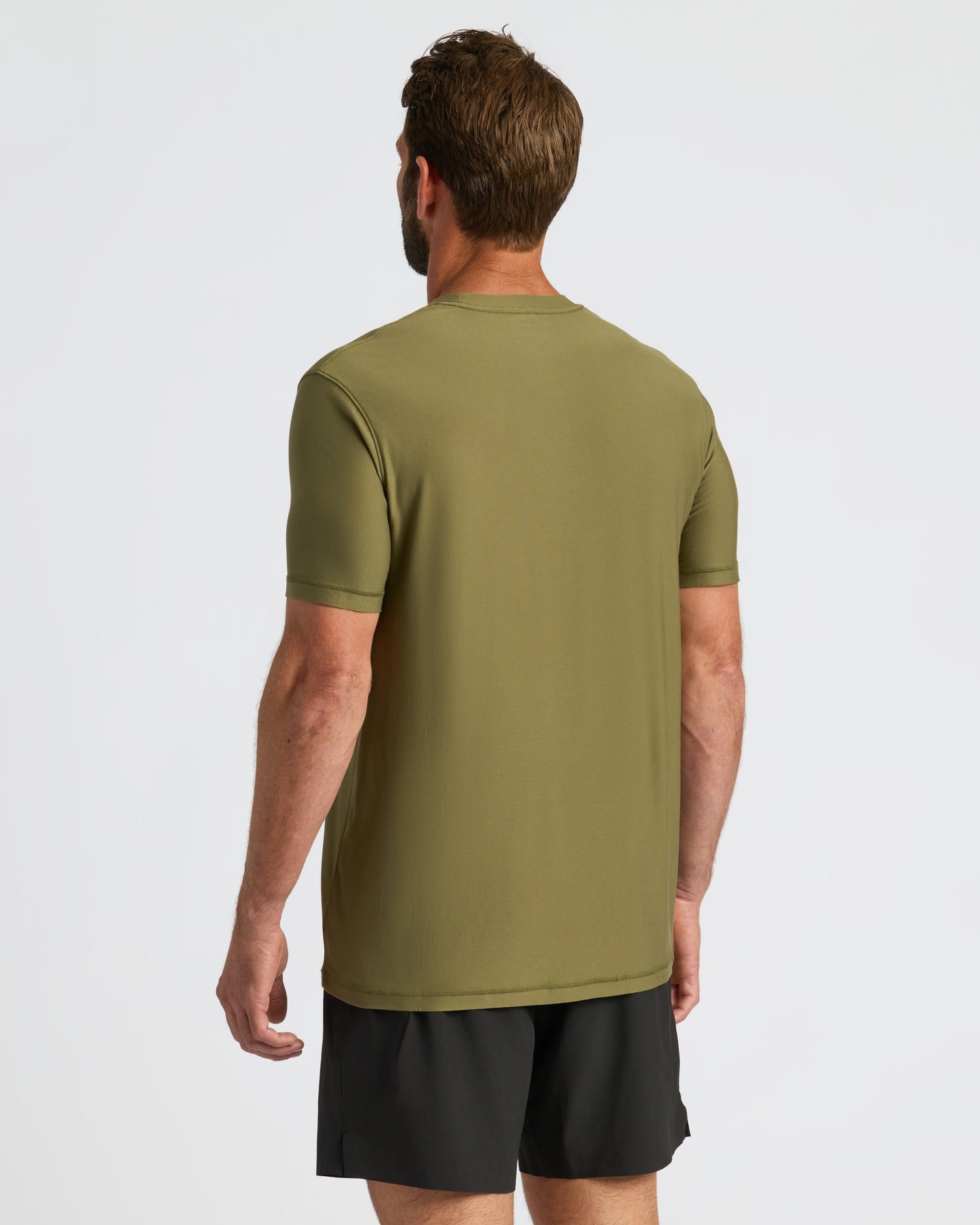 Military Green Active Crew Neck Tee