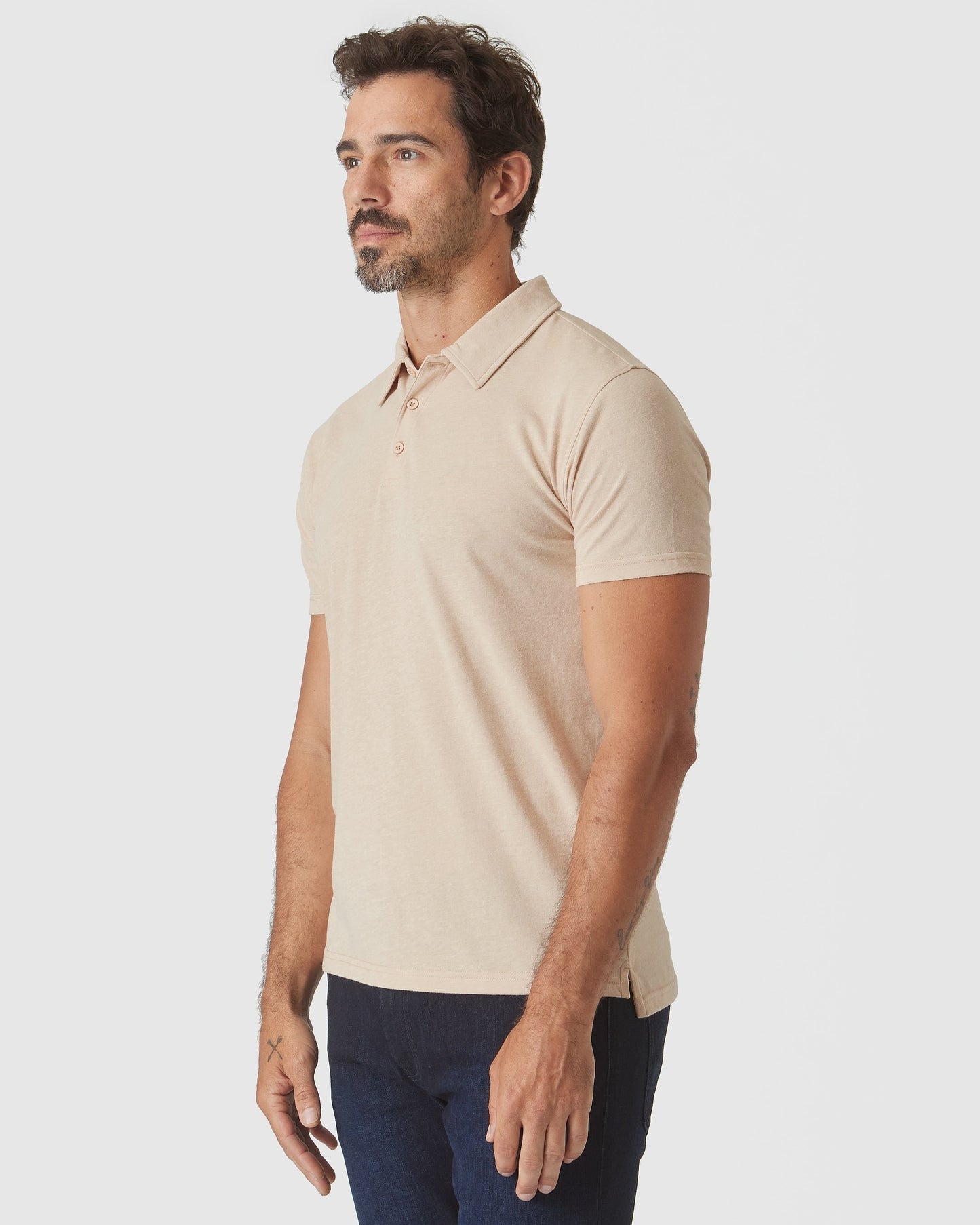 Light Camel Cream Heather Polo
