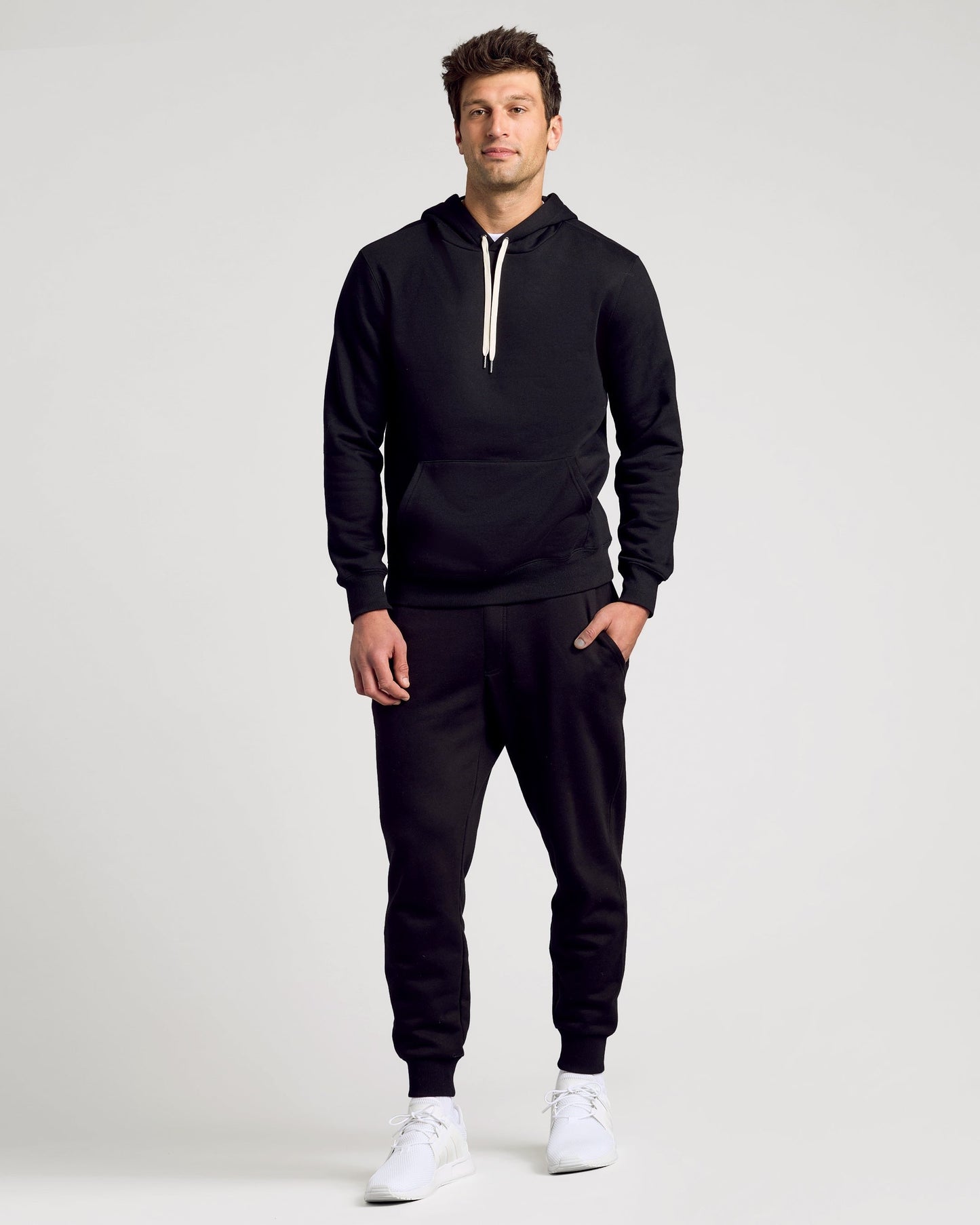 Black Fleece French Terry Pullover Hoodie