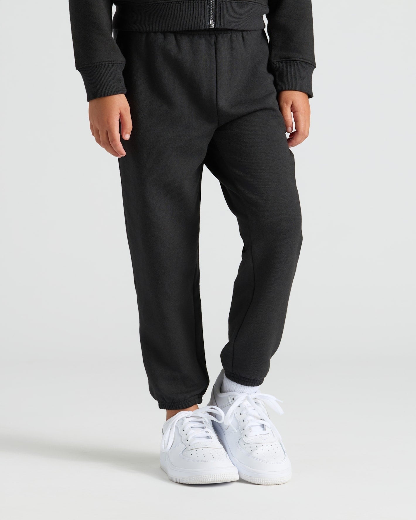 Girls Black & Dark Maroon Relaxed Joggers 2-Pack