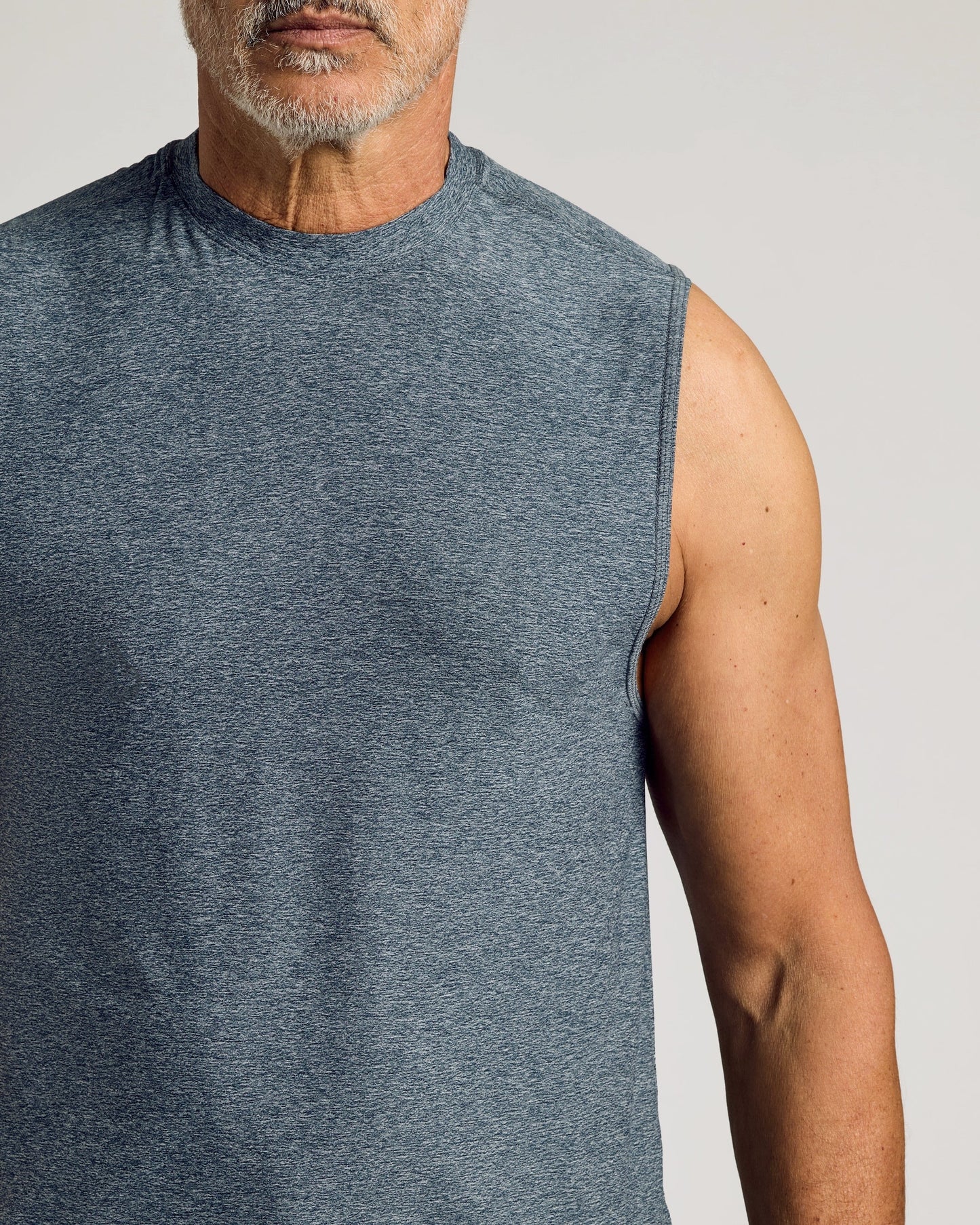 Heather Navy Sleeveless Active Muscle Tee