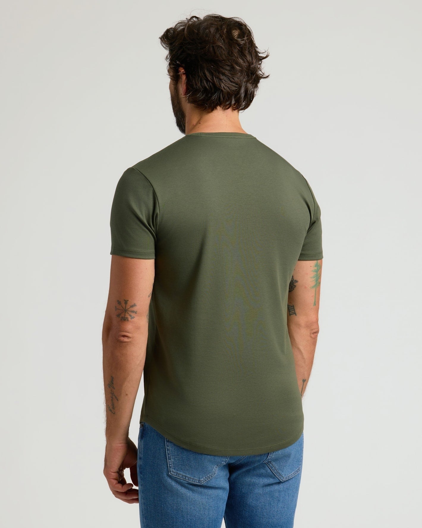 All Grove Pima Cotton Blend Curved Hem Crew 4-Pack