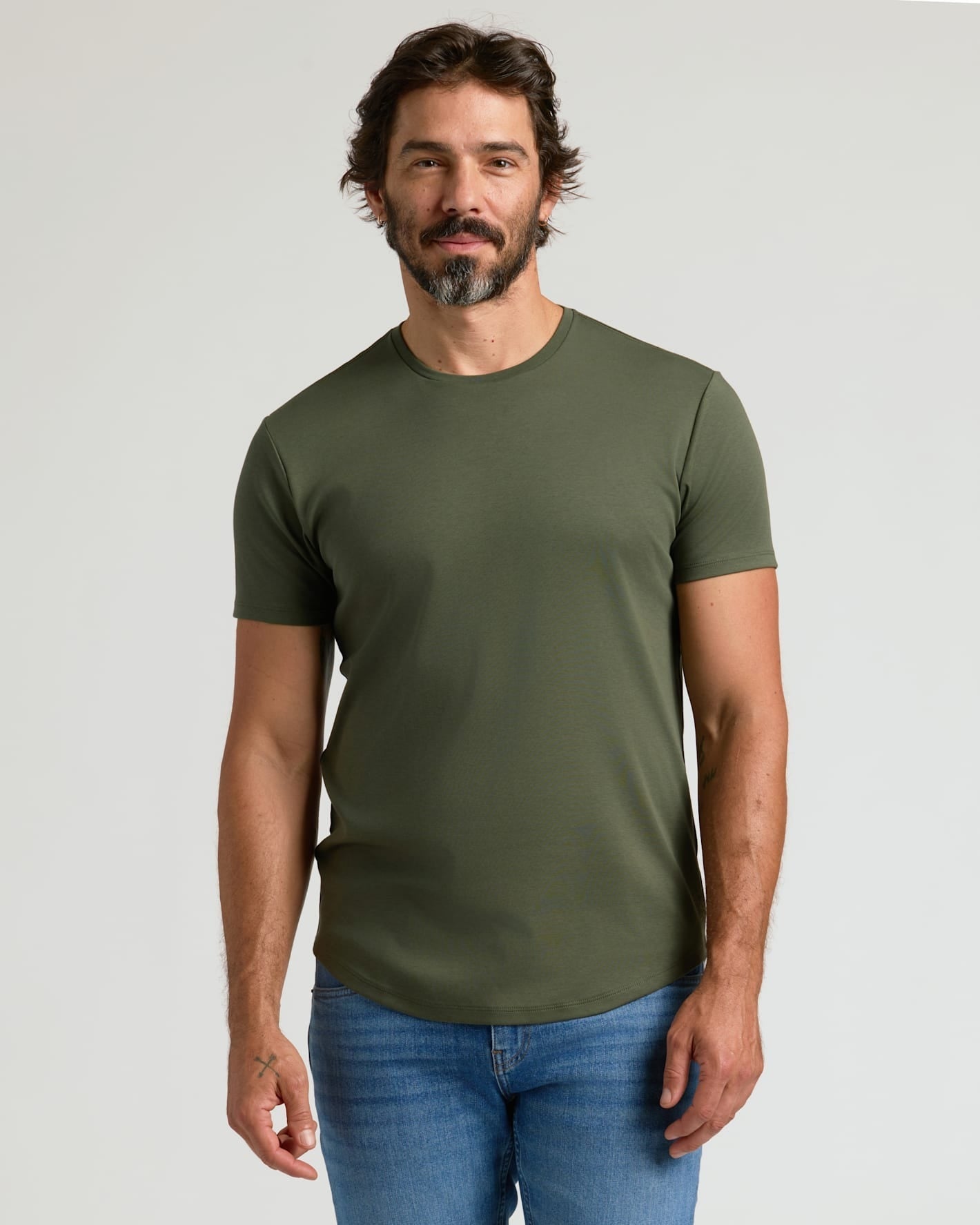 All Grove Pima Cotton Blend Curved Hem Crew 2-Pack