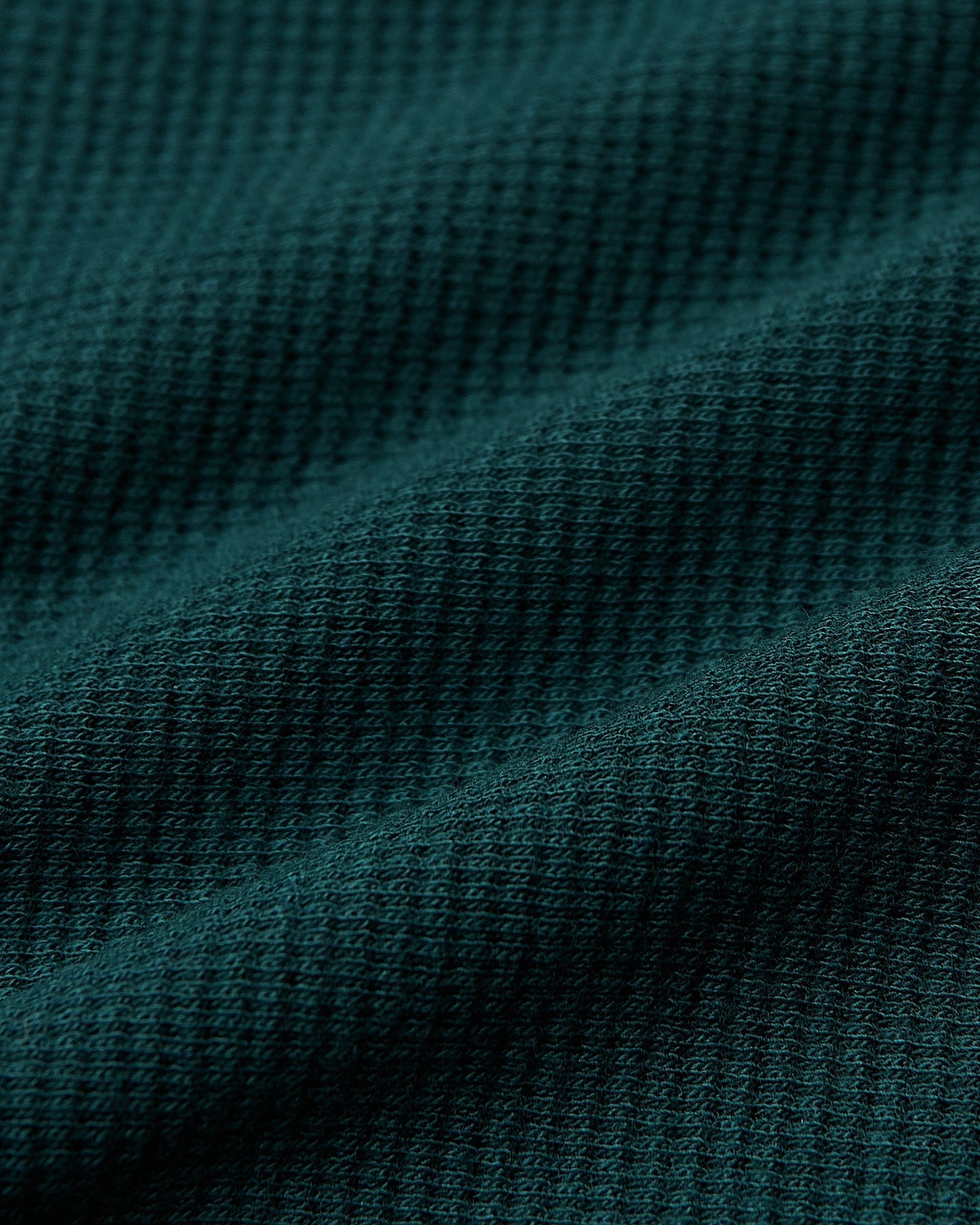 Evergreen Heather Waffle Long Sleeve Crew Neck