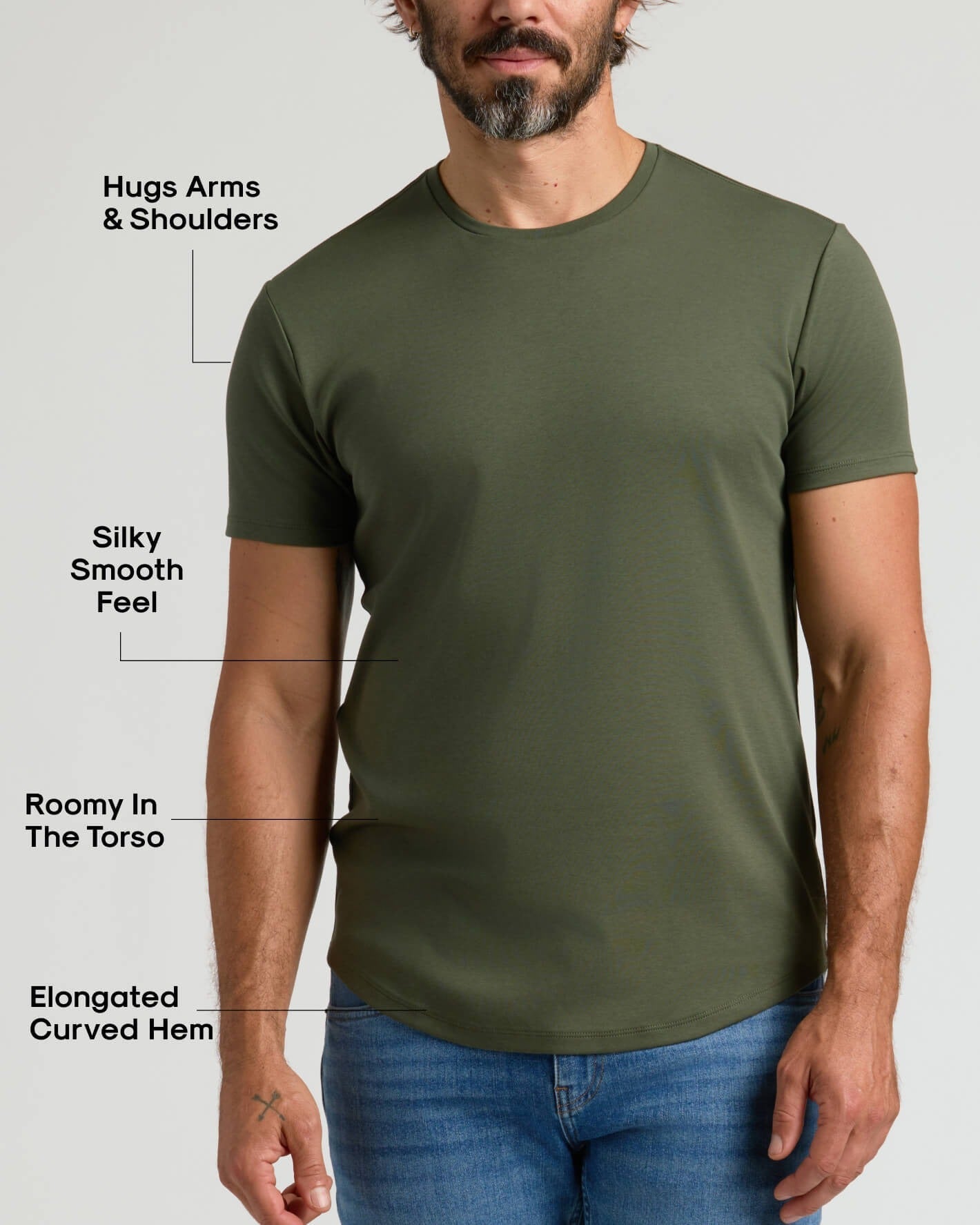 All Grove Pima Cotton Blend Curved Hem Crew 2-Pack