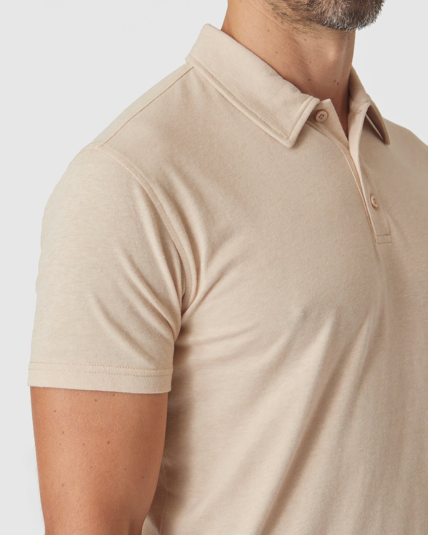 Light Camel Cream Heather Polo