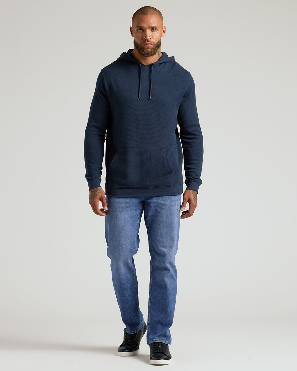 Navy Waffle Hoodie